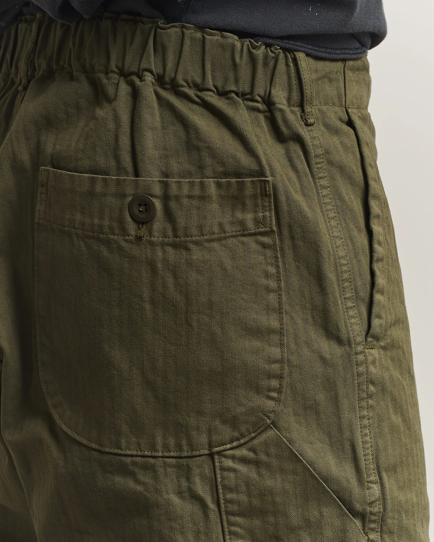Herre | Bukser | orSlow | Wide Fit French Work Pants Army Green
