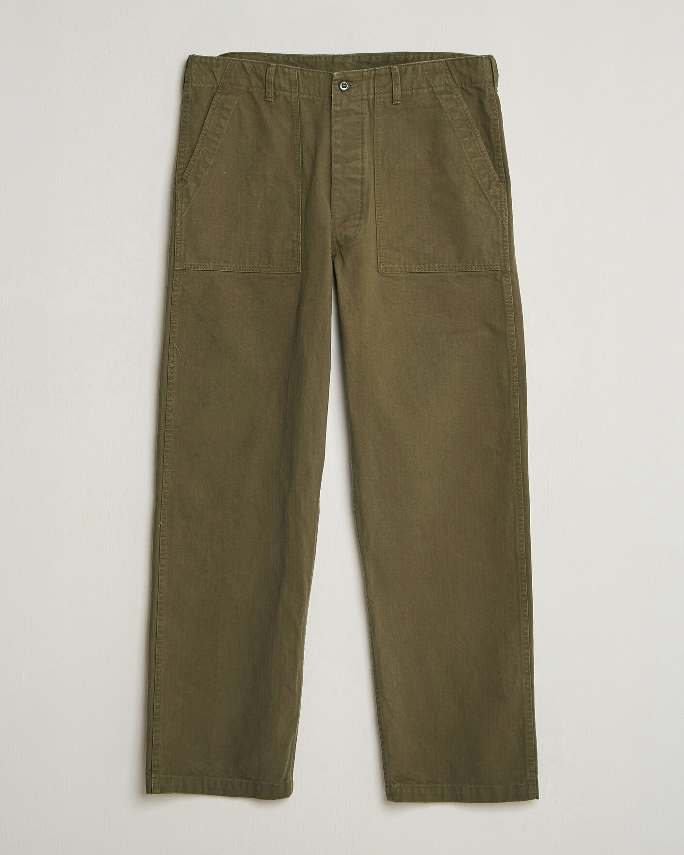 Herre | Bukser | orSlow | Vintage Fit Herringbone Fatigue Pants Army Green