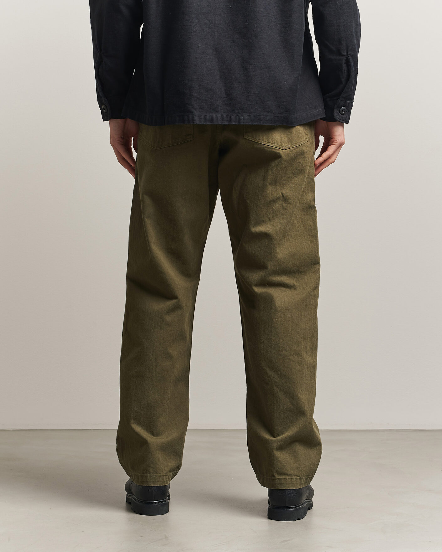 Herre | Bukser | orSlow | Vintage Fit Herringbone Fatigue Pants Army Green