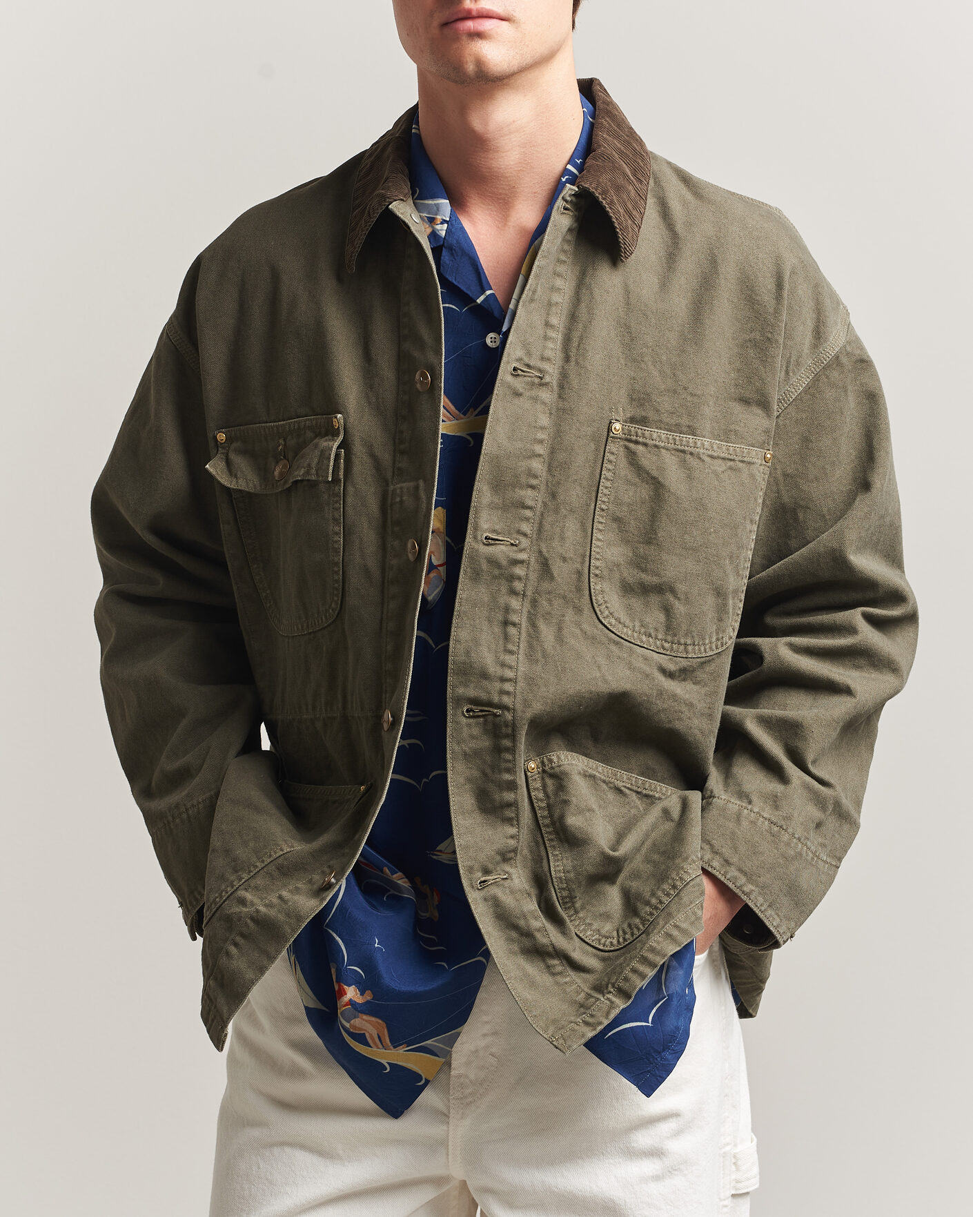 Herre | Jakker | orSlow | Oxford Coverall Chore Jacket Army Green