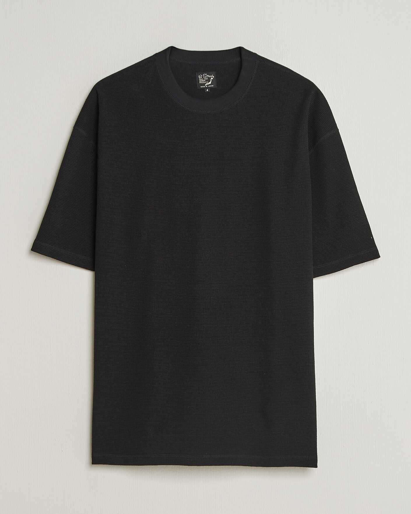 Herre | T-Shirts | orSlow | Waffle Cotton T-Shirt Black