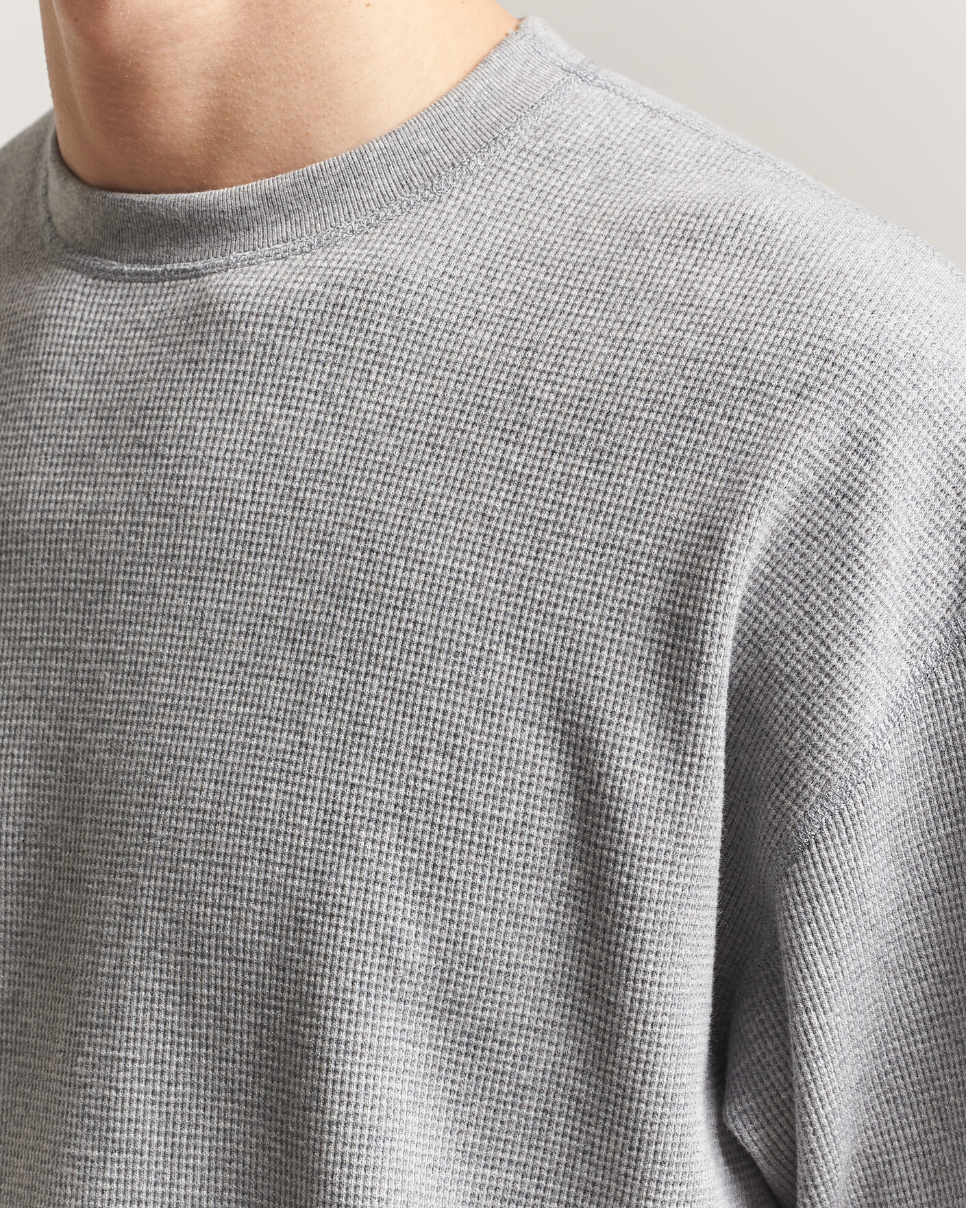 Herre | T-Shirts | orSlow | Waffle Cotton T-Shirt Heather Gray