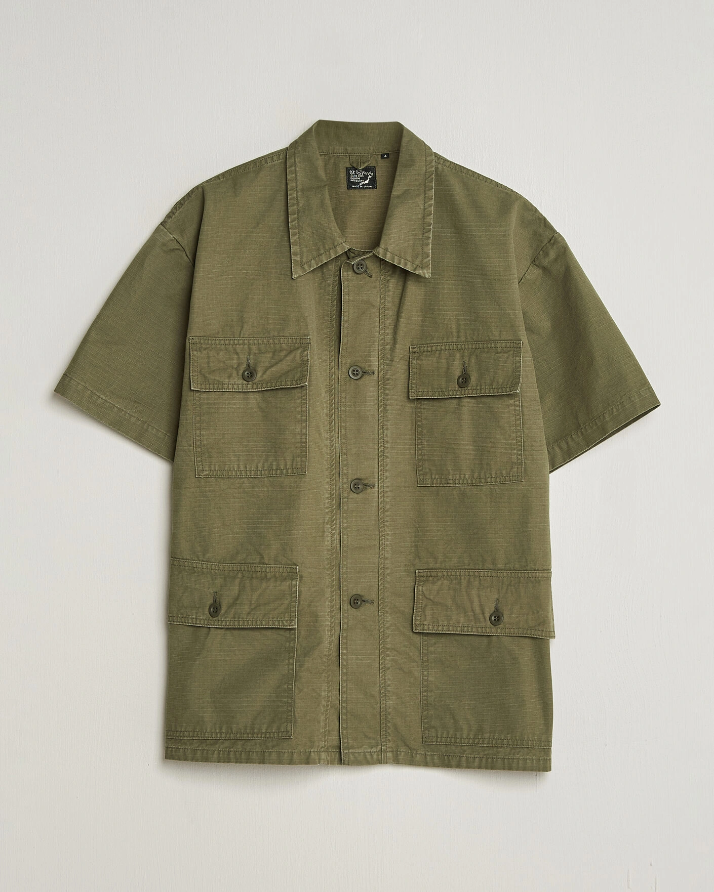 Herre | Skjorter | orSlow | Short Sleeve Utility Shirt Army Green