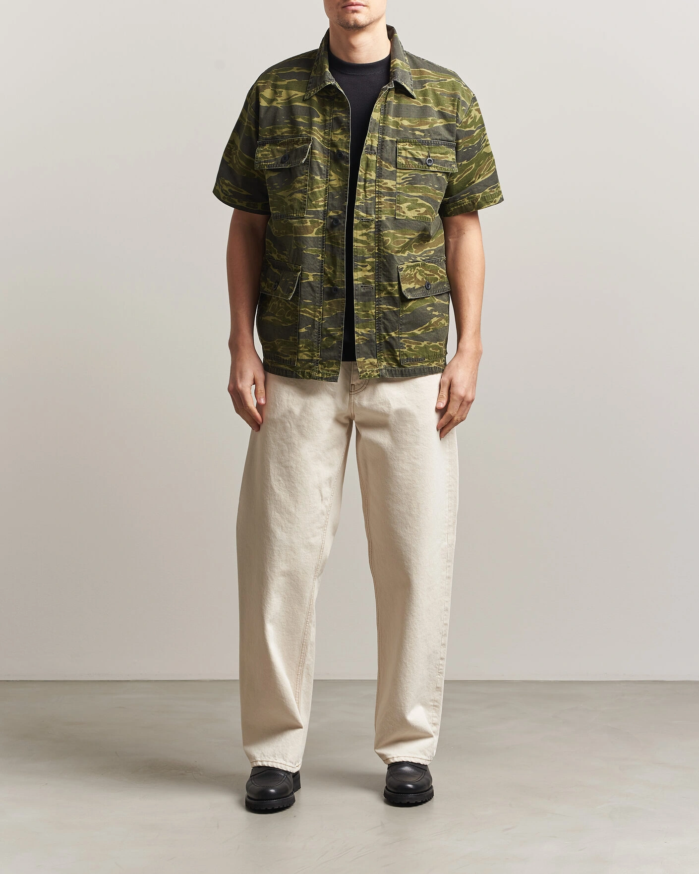 Herre | Skjorter | orSlow | Short Sleeve Utility Shirt Tiger Camo