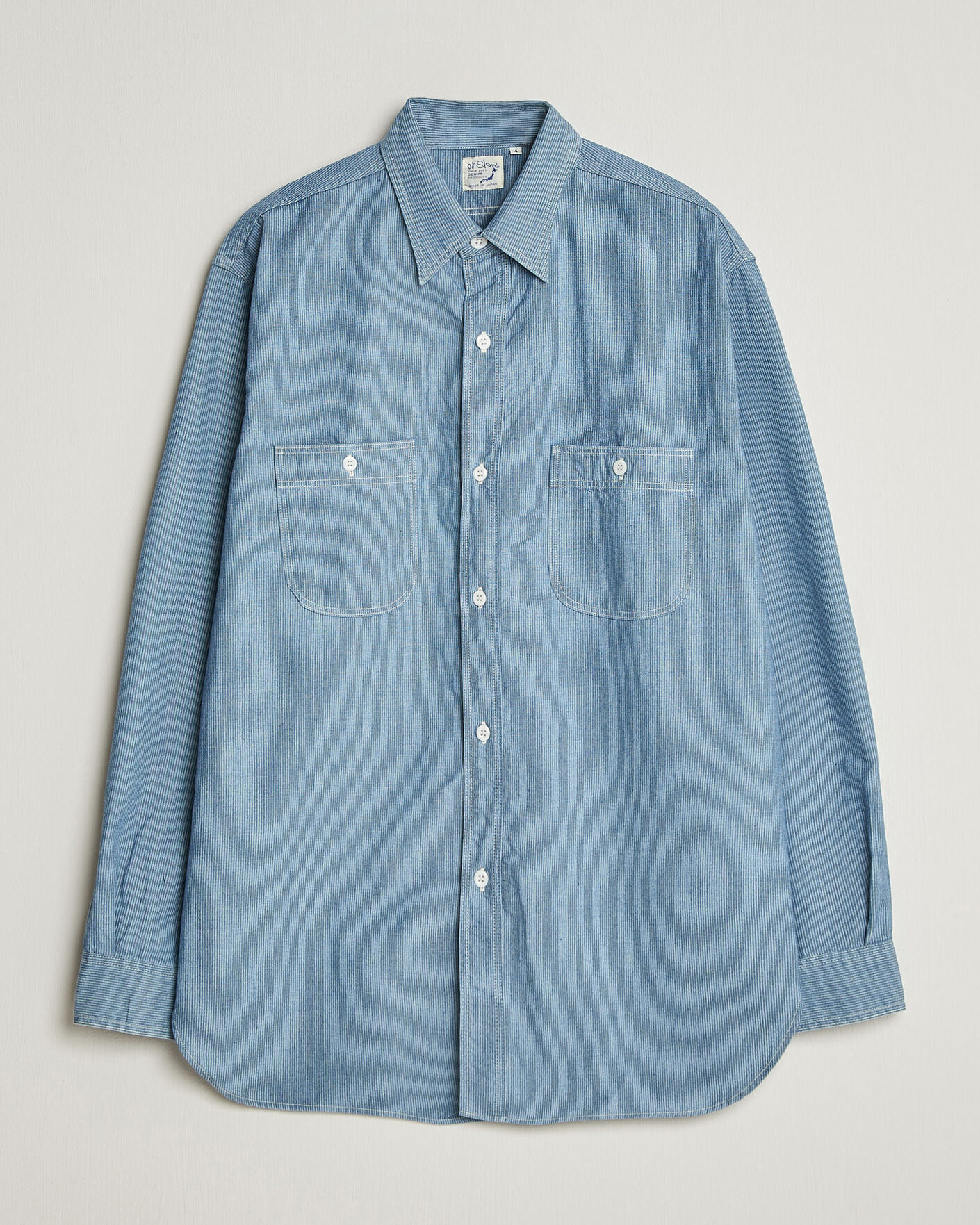 Herre | Skjorter | orSlow | Relax Fit Chambray Work Shirt Hickory Stirpe