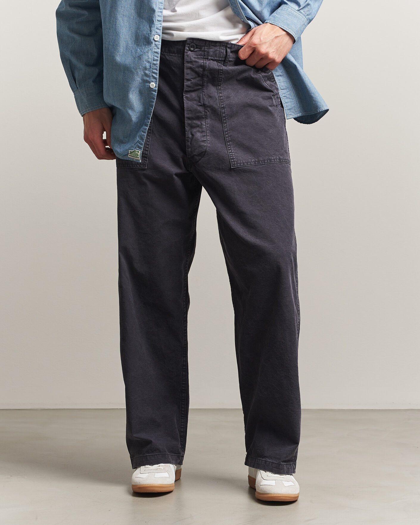 Herre | Bukser | orSlow | Summer Fatigue Pants Washed Black