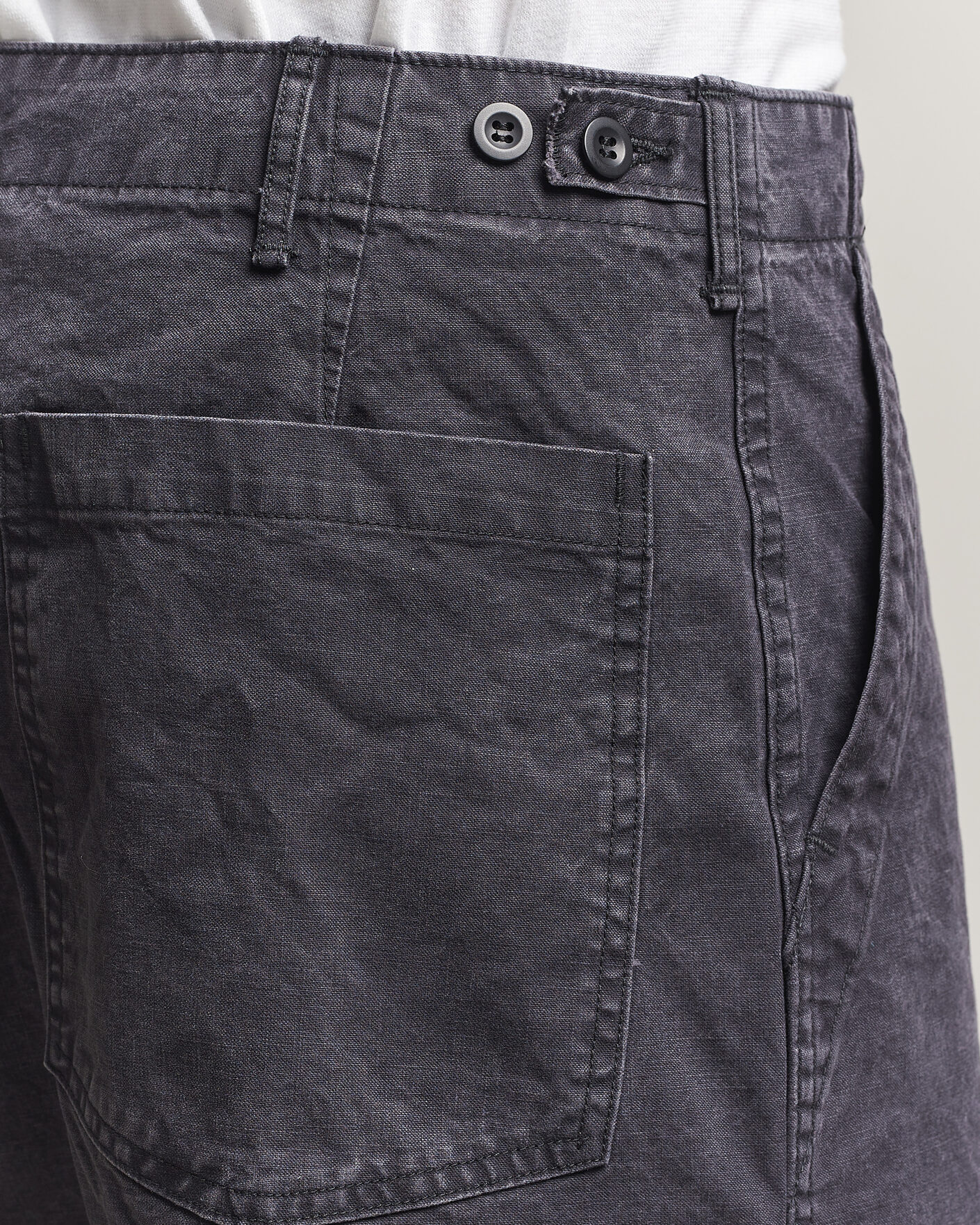 Herre | Bukser | orSlow | Summer Fatigue Pants Washed Black