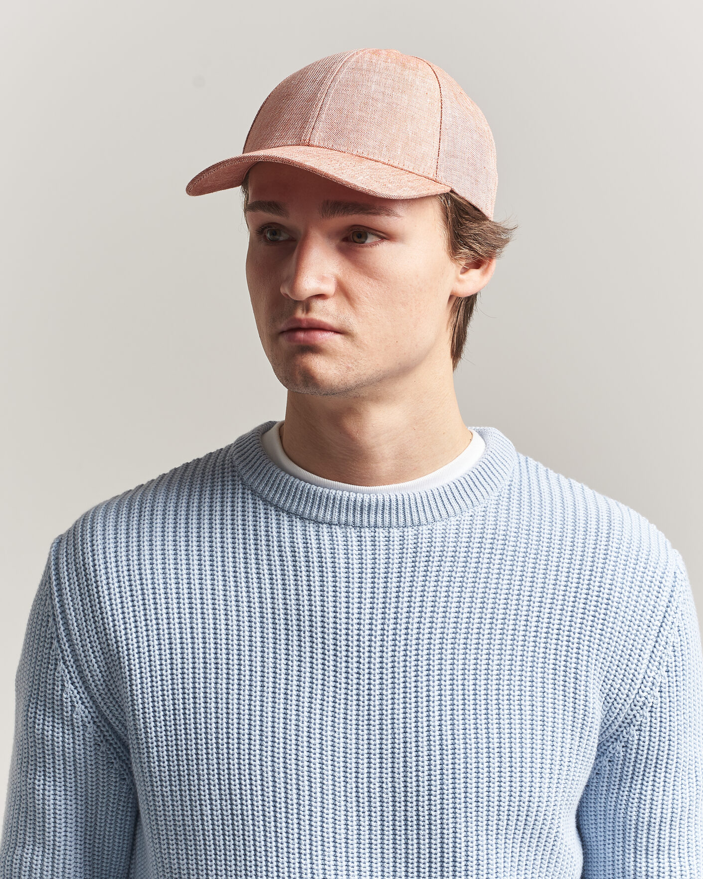Herre | Hatter og capser | Varsity Headwear | Linen Baseball Cap Pale Rust