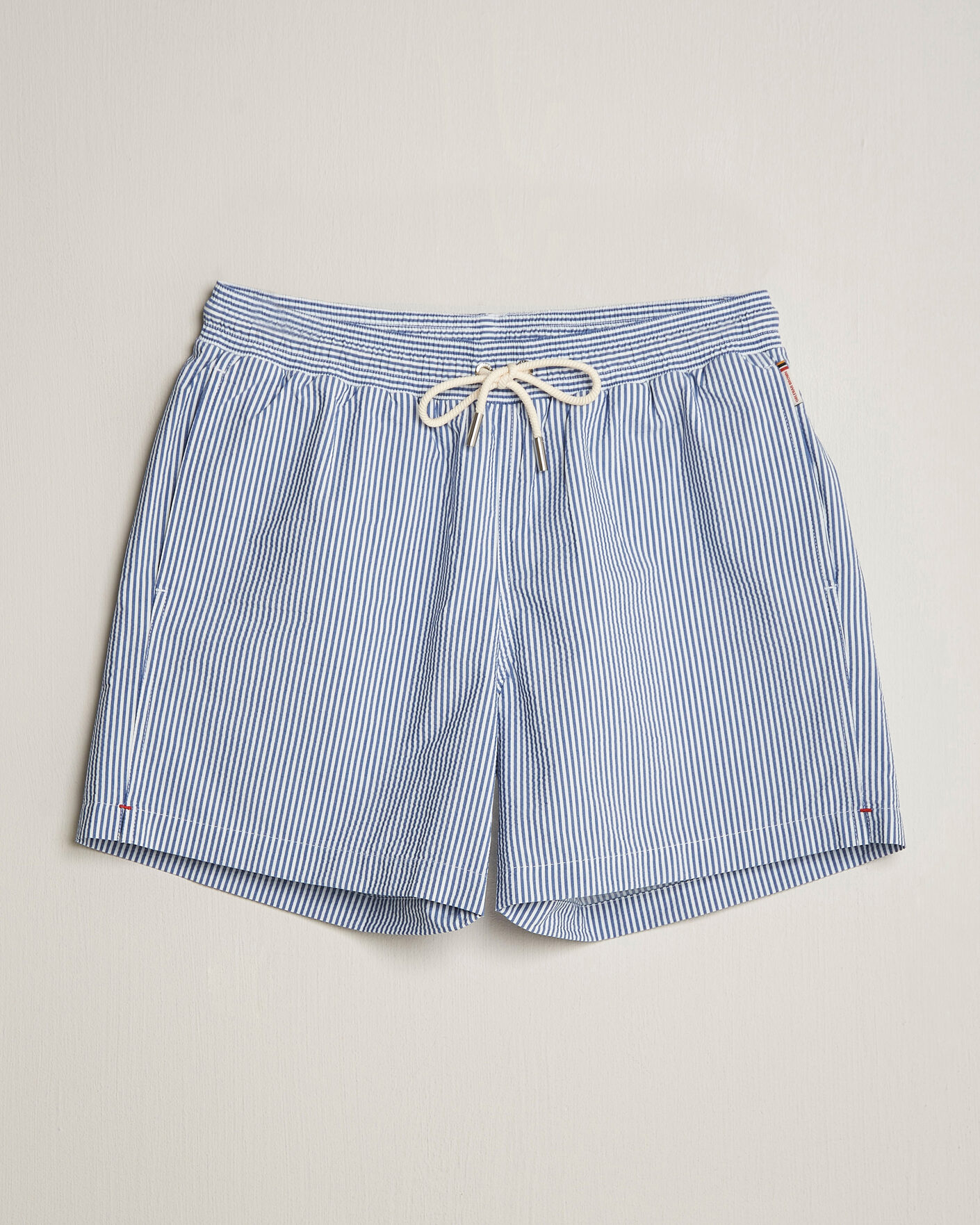 Herre | Badeshorts | Orlebar Brown | Boxer Seersucker Drawstring Swim Shorts Nova Blue