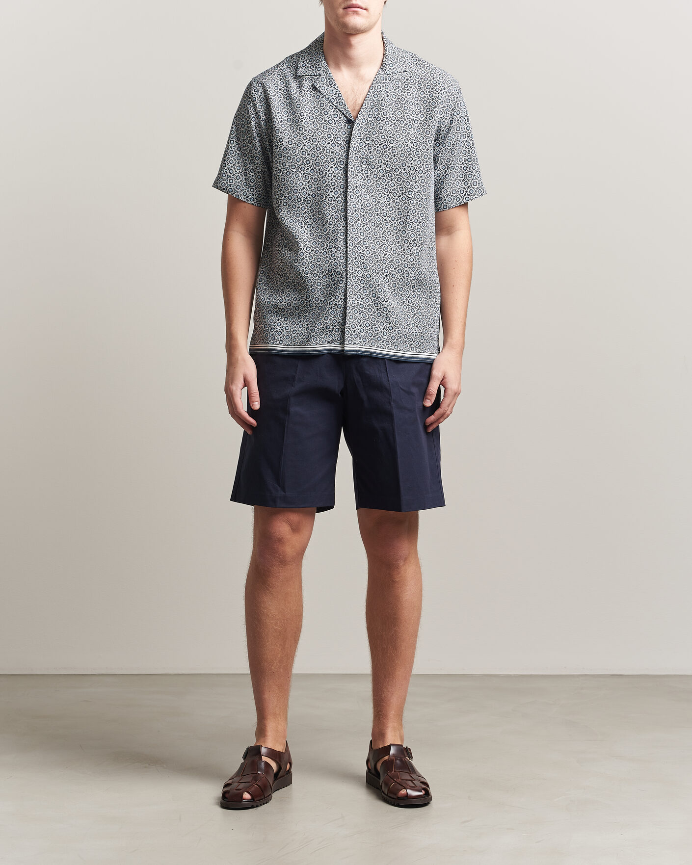 Herre | Skjorter | Orlebar Brown | Maitan Lyocel Petola Shirts Night Iris