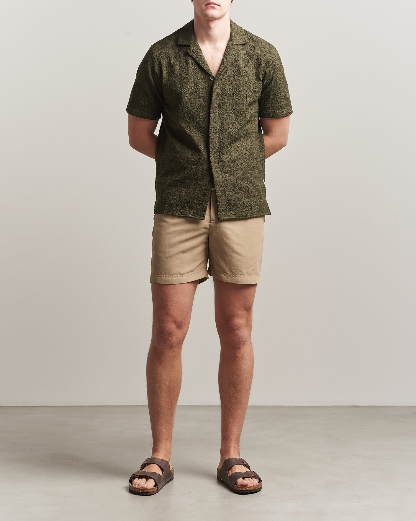 Herre | Skjorter | Orlebar Brown | Maitan Brodery Shirt Bayleaf Green