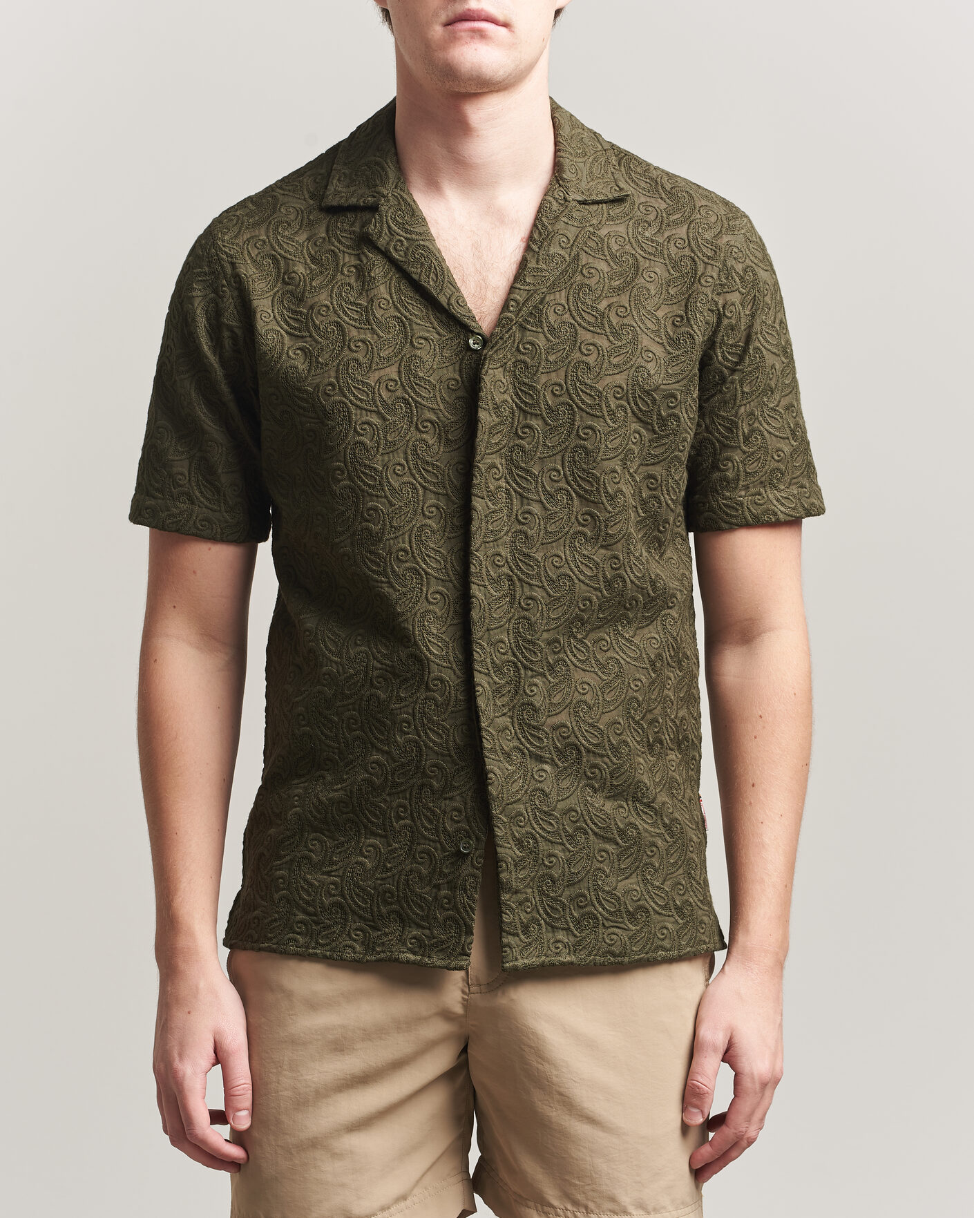 Herre | Skjorter | Orlebar Brown | Maitan Brodery Shirt Bayleaf Green