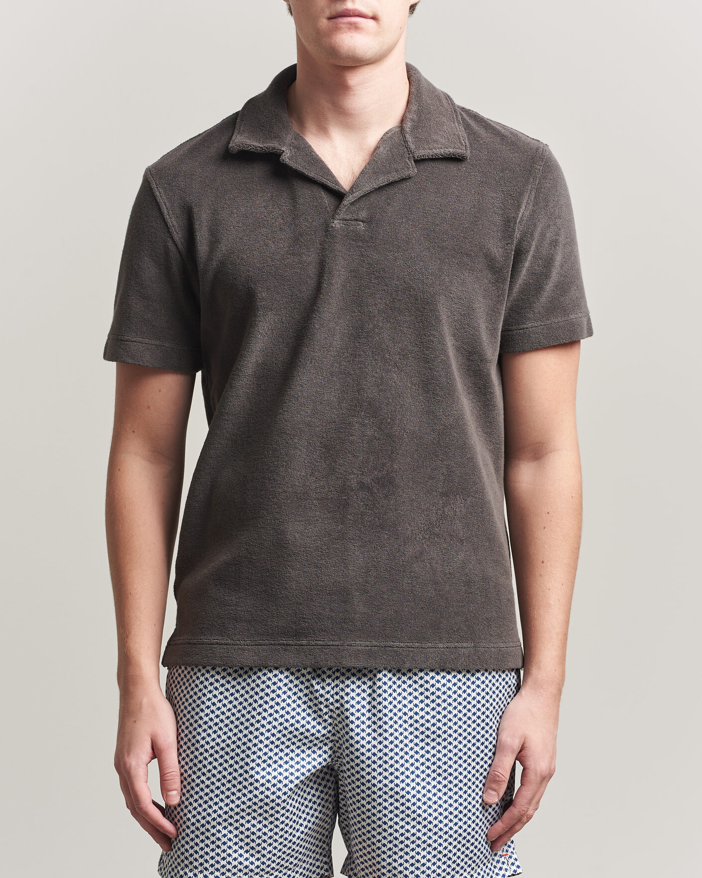 Herre | Pikéer | Orlebar Brown | Terry Resort Polo Elephant Grey