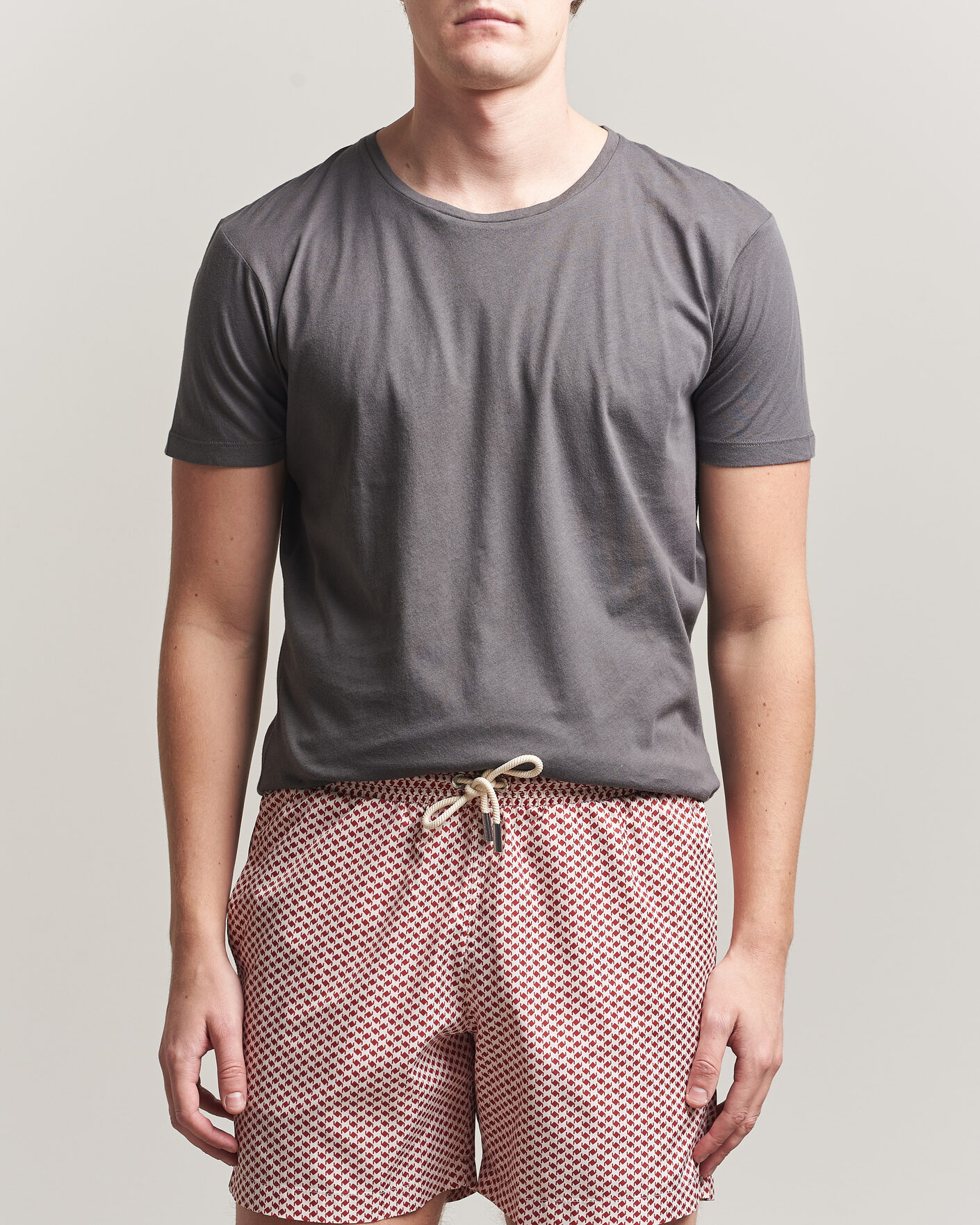 Herre | T-Shirts | Orlebar Brown | OB Crew T-Shirt Elephant Grey