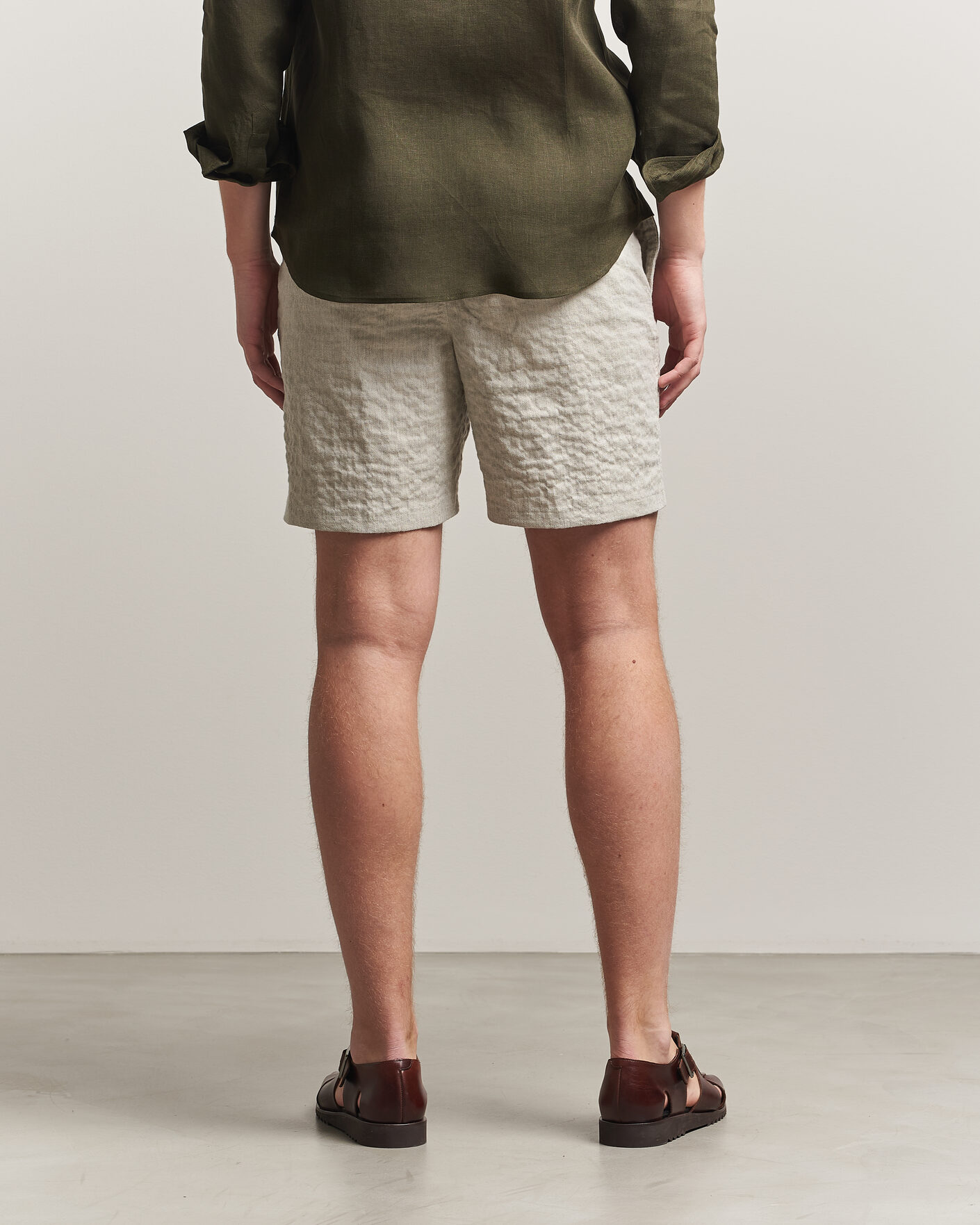 Herre | Shorts | Orlebar Brown | Alex Sereno Herringbone Shorts Light Dijon