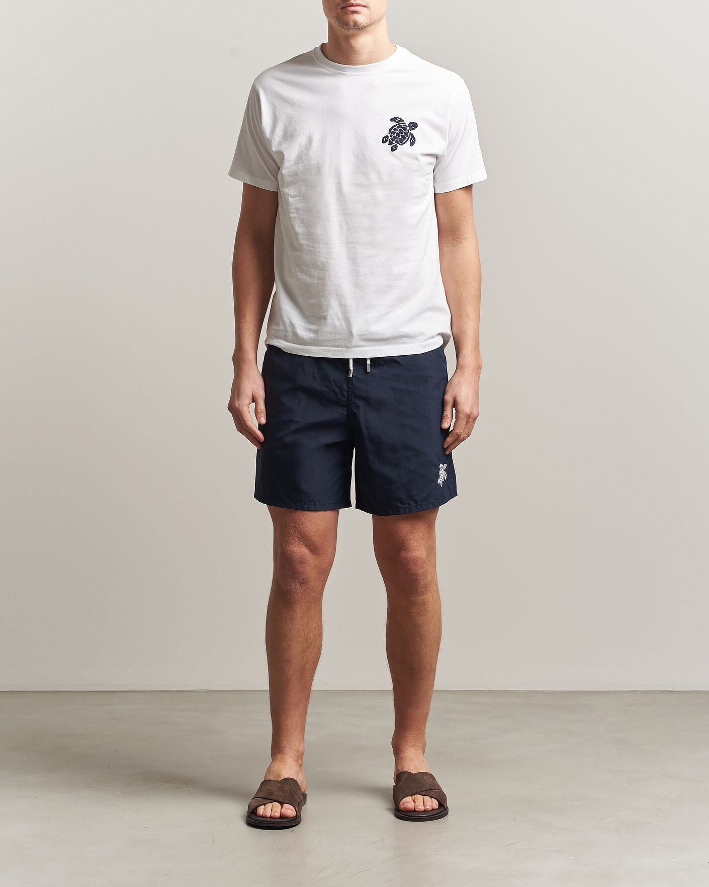 Herre | Badeshorts | Vilebrequin | Moka Swimshorts Marine/Blanc