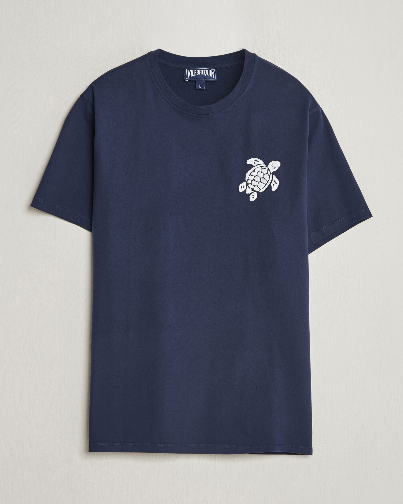Herre | T-Shirts | Vilebrequin | Embroidered Crew Neck T-Shirt Bleu Marine