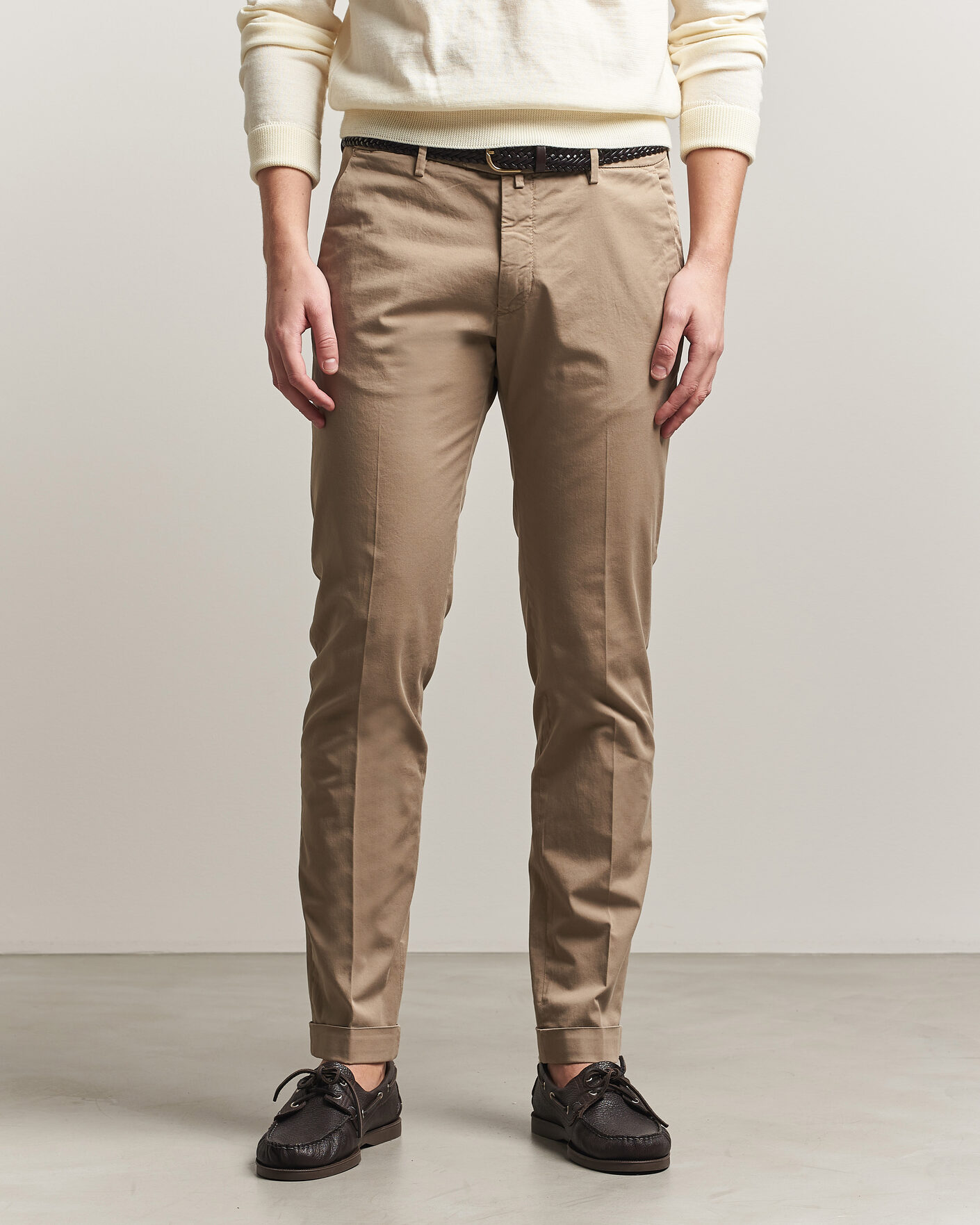 Herre | Bukser | Briglia 1949 | Slim Fit Cotton Chinos Taupe