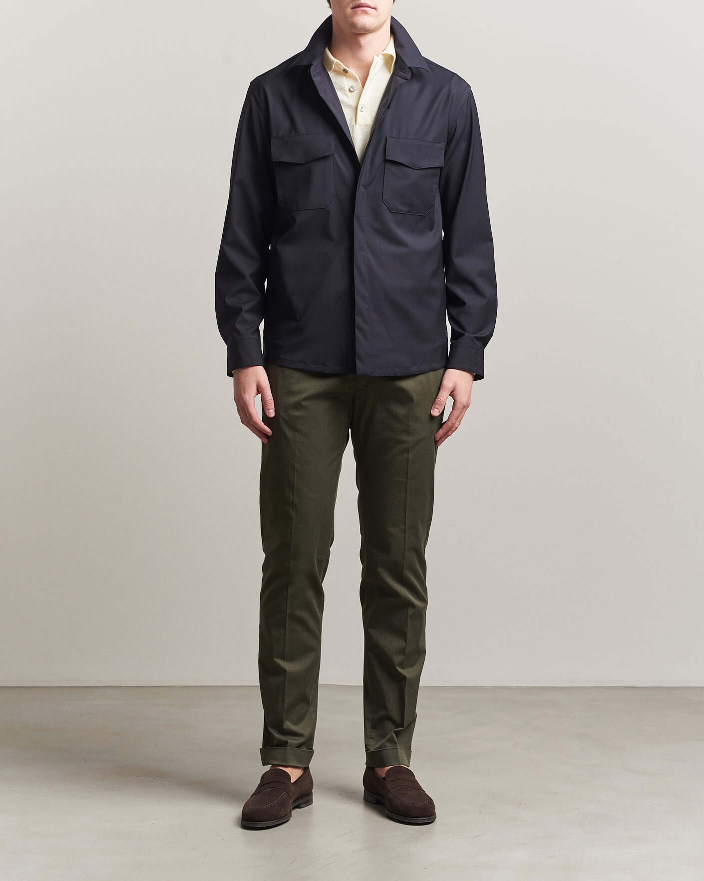 Herre | Bukser | Briglia 1949 | Slim Fit Cotton Chinos Dark Green