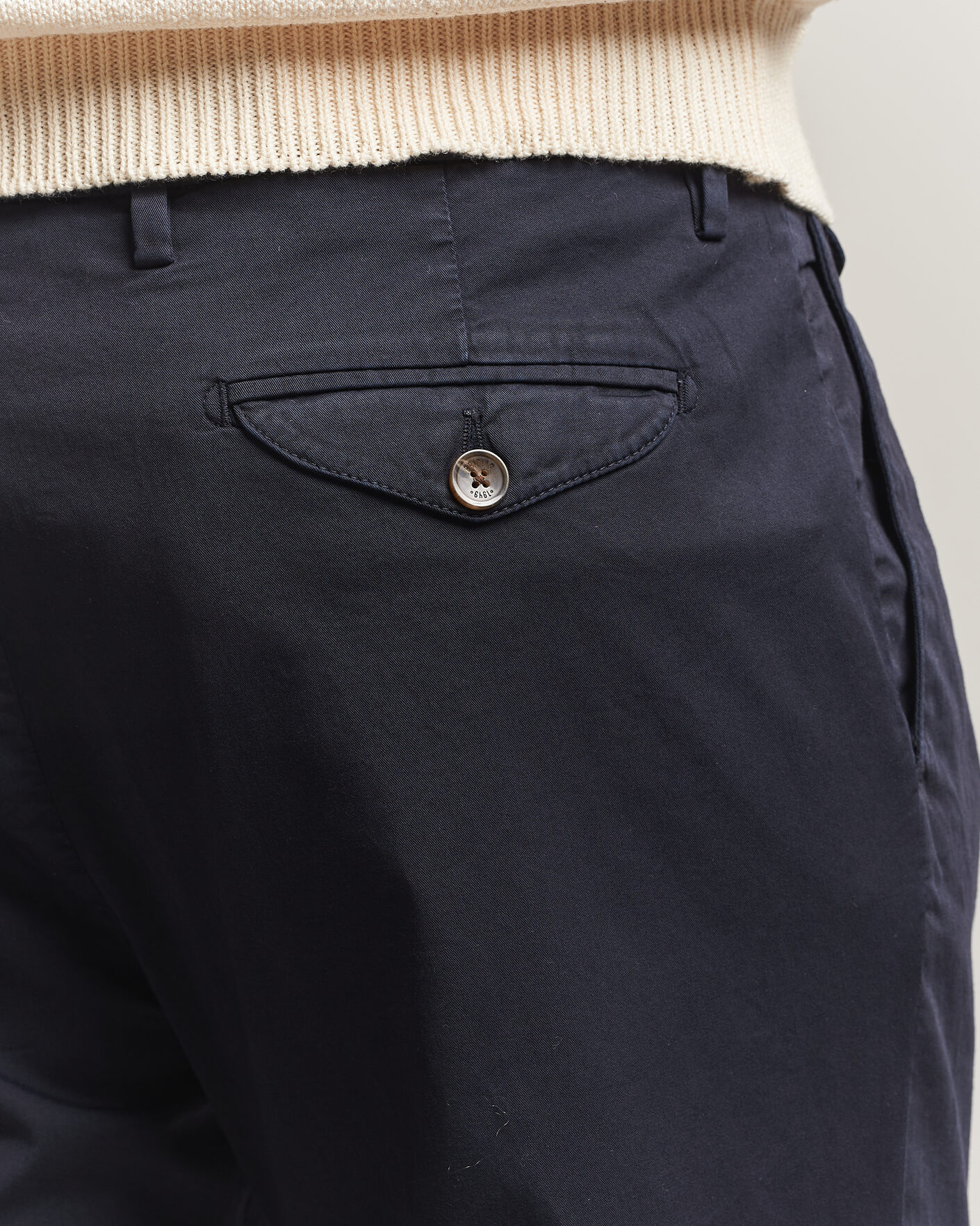 Herre | Bukser | Briglia 1949 | Easy Fit Pleated Cotton Stretch Chino Navy