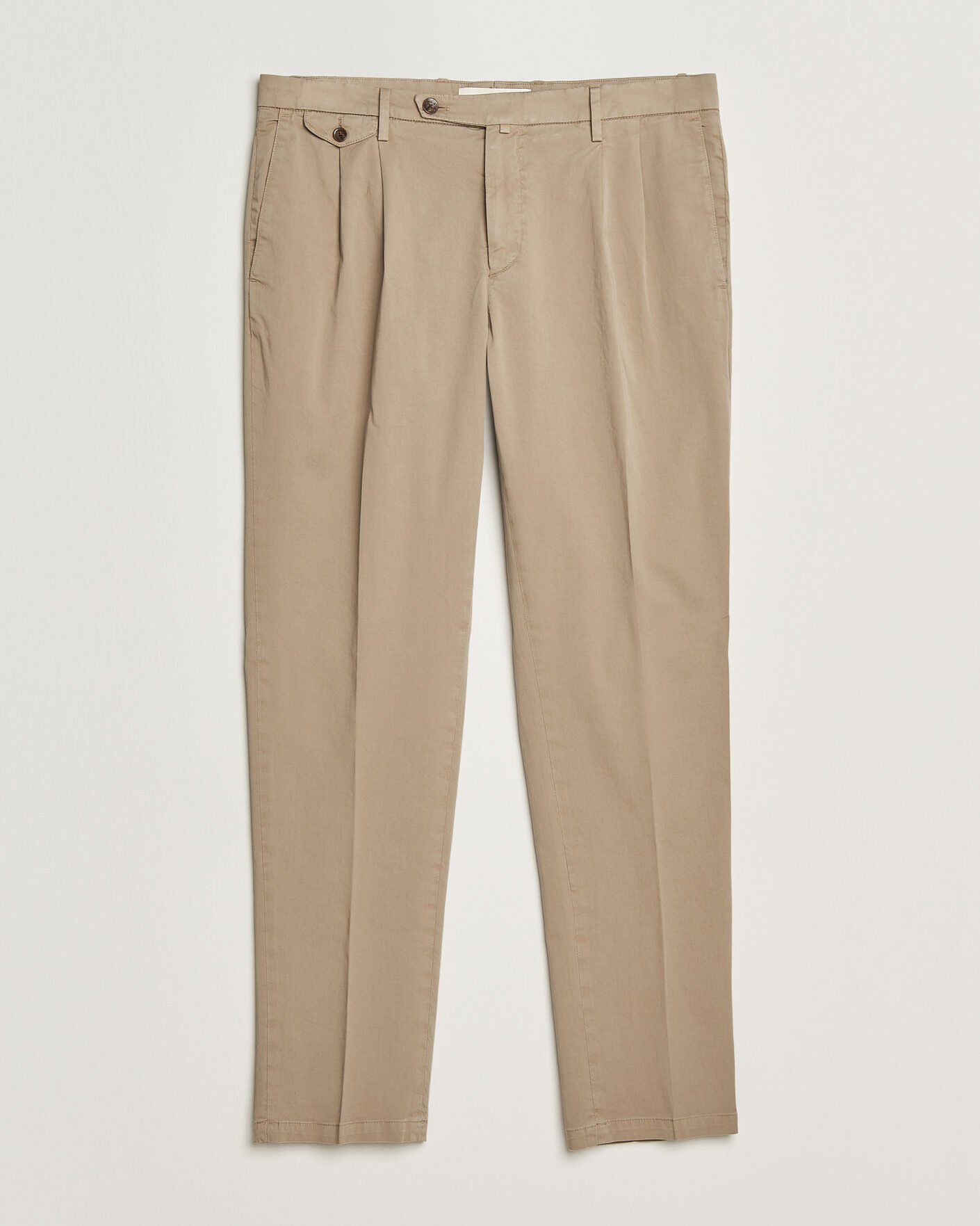 Herre | Bukser | Briglia 1949 | Easy Fit Pleated Cotton Stretch Chino Taupe