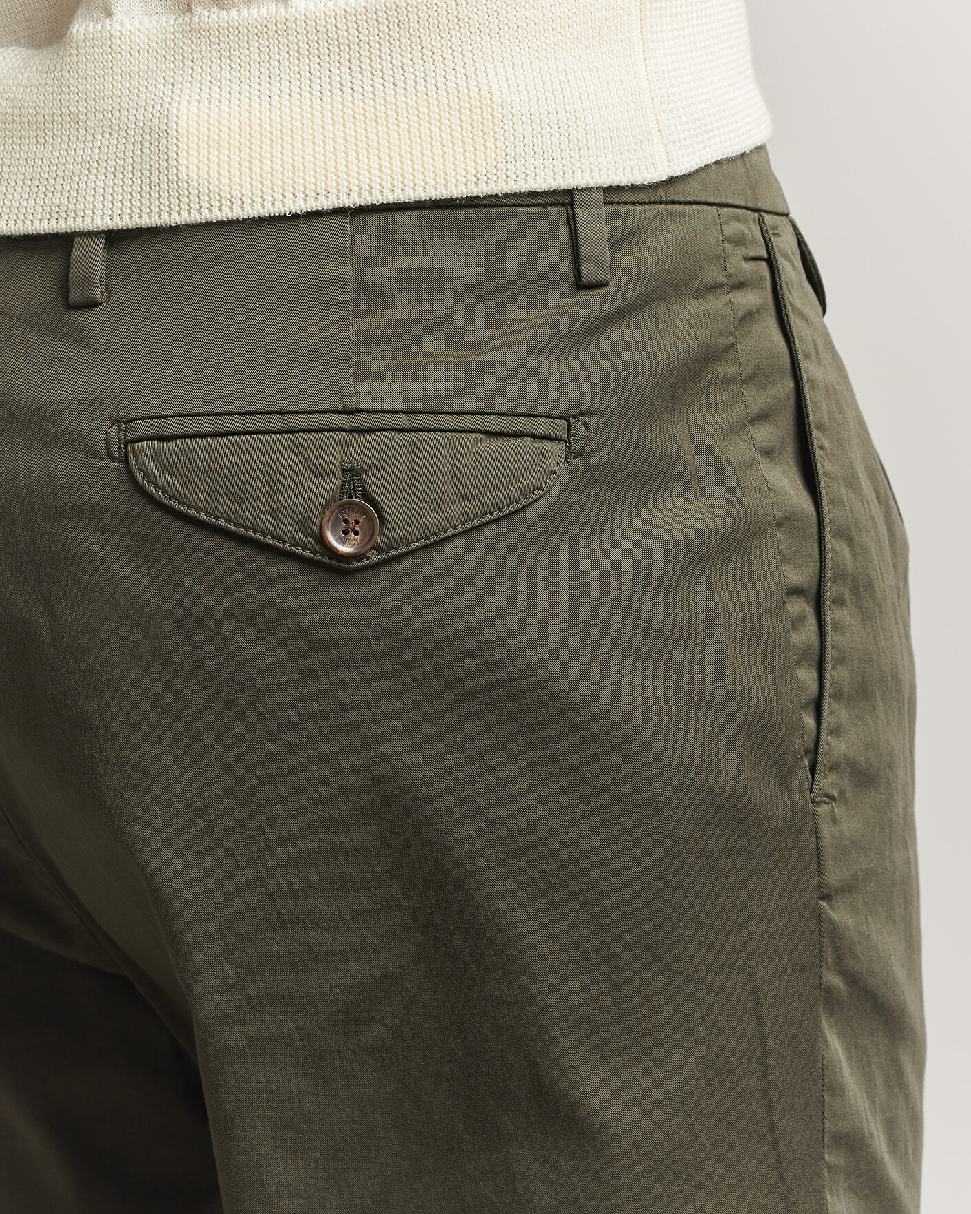 Herre | Bukser | Briglia 1949 | Easy Fit Pleated Cotton Stretch Chino Olive
