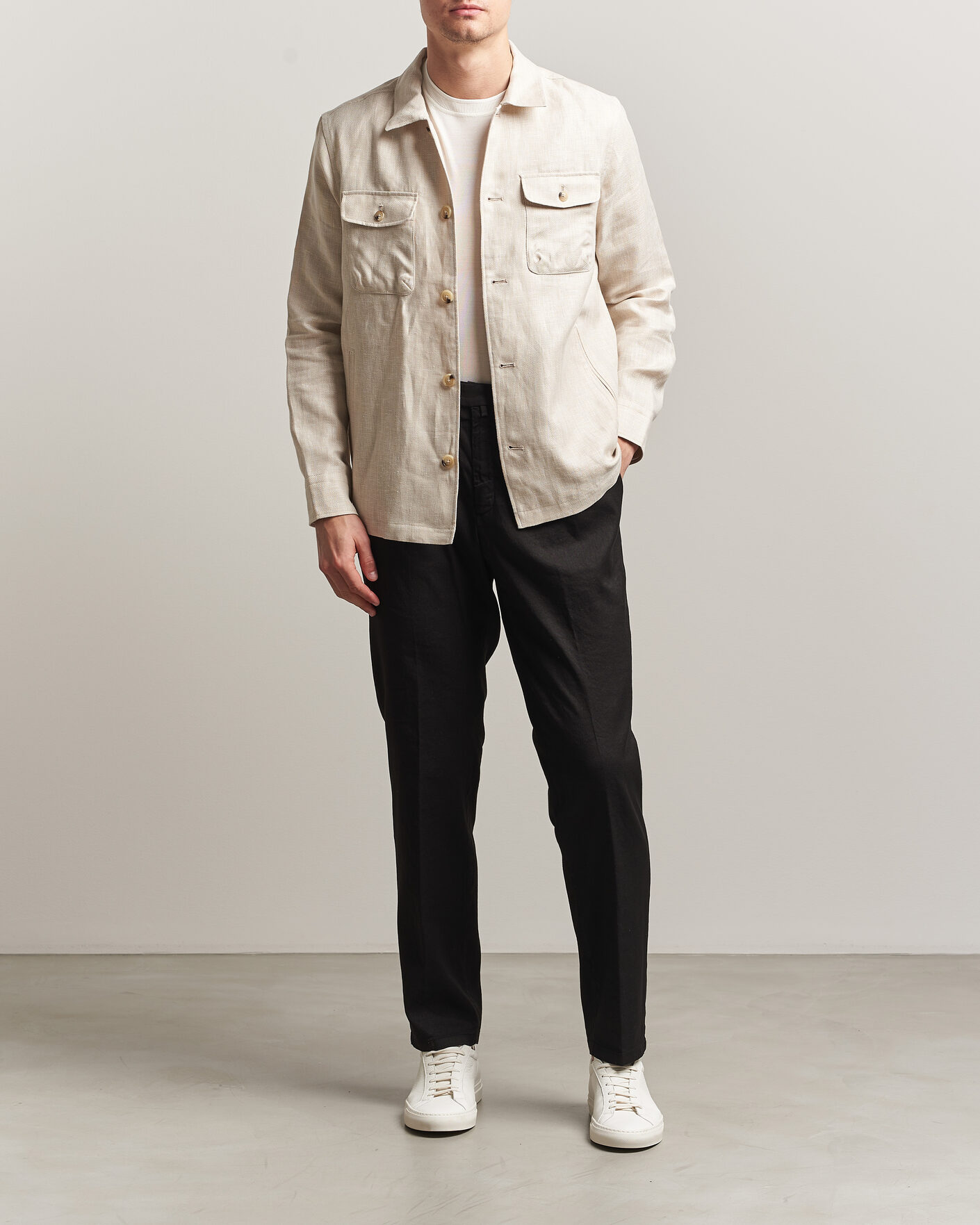 Herre | Bukser | Briglia 1949 | Pleated Linen Trousers Black