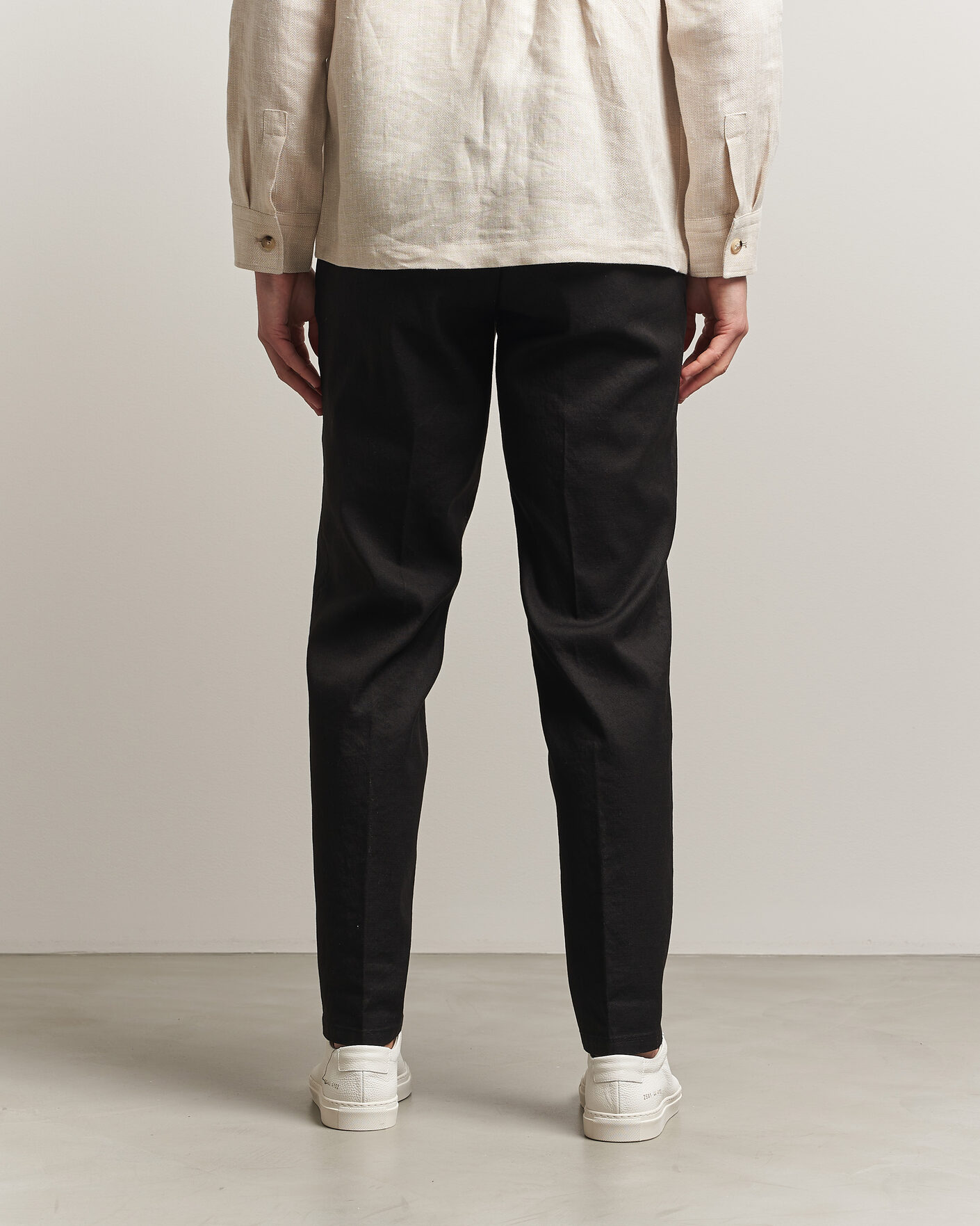 Herre | Bukser | Briglia 1949 | Pleated Linen Trousers Black