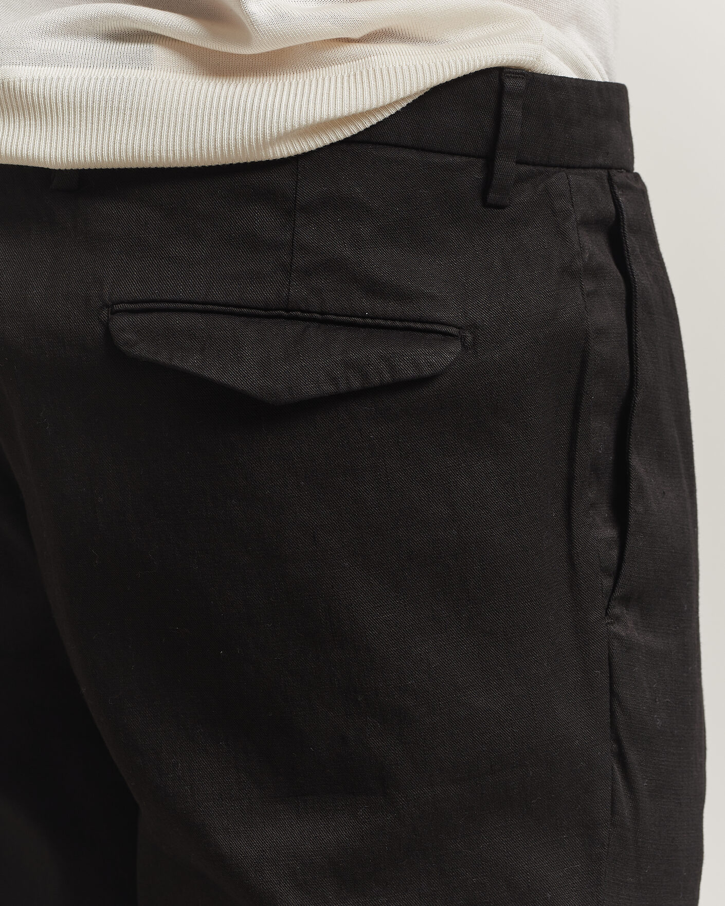 Herre | Bukser | Briglia 1949 | Pleated Linen Trousers Black