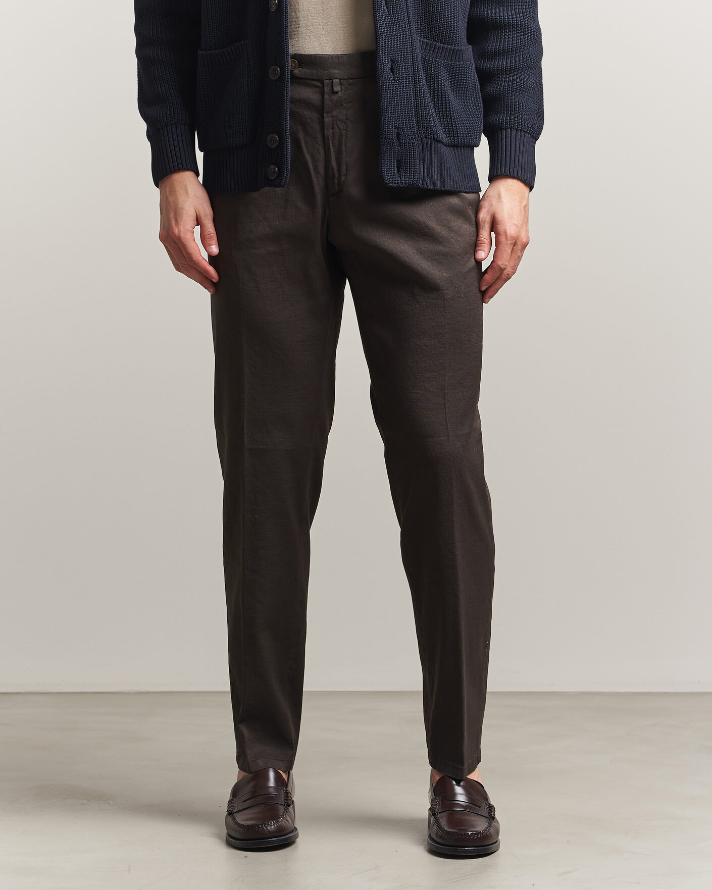 Herre | Bukser | Briglia 1949 | Pleated Linen Trousers Brown