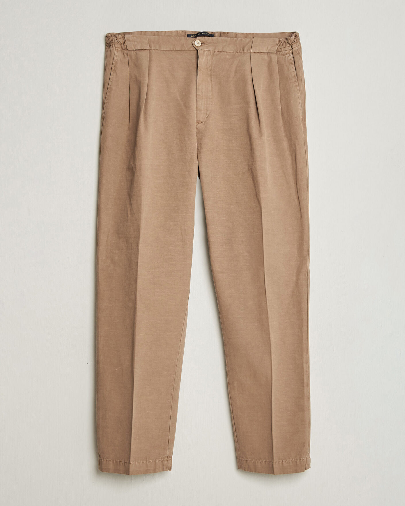Herre | Bukser | Briglia 1949 | Portobello Loose Fit Cotton/Linen Trousers Beige