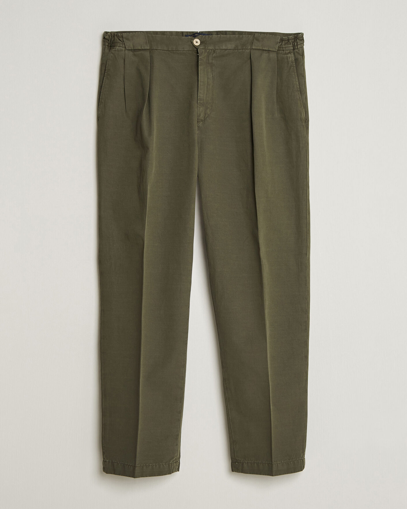 Herre | Bukser | Briglia 1949 | Portobello Loose Fit Cotton/Linen Trousers Olive