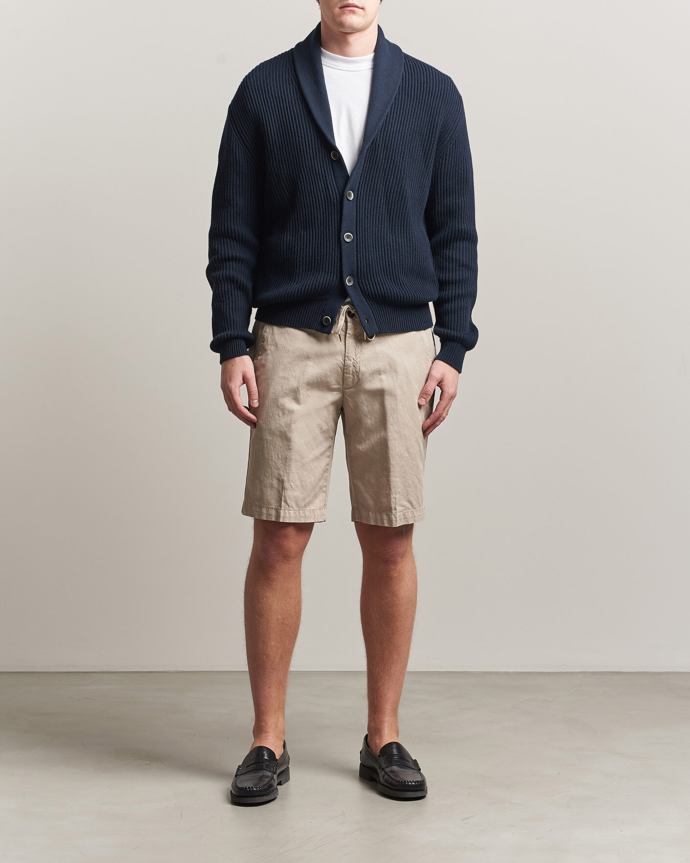 Herre | Shorts | Briglia 1949 | Cotton/Linen Drawstring Shorts Beige