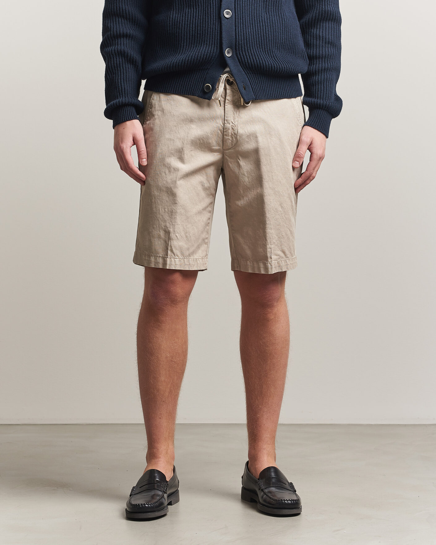Herre | Shorts | Briglia 1949 | Cotton/Linen Drawstring Shorts Beige