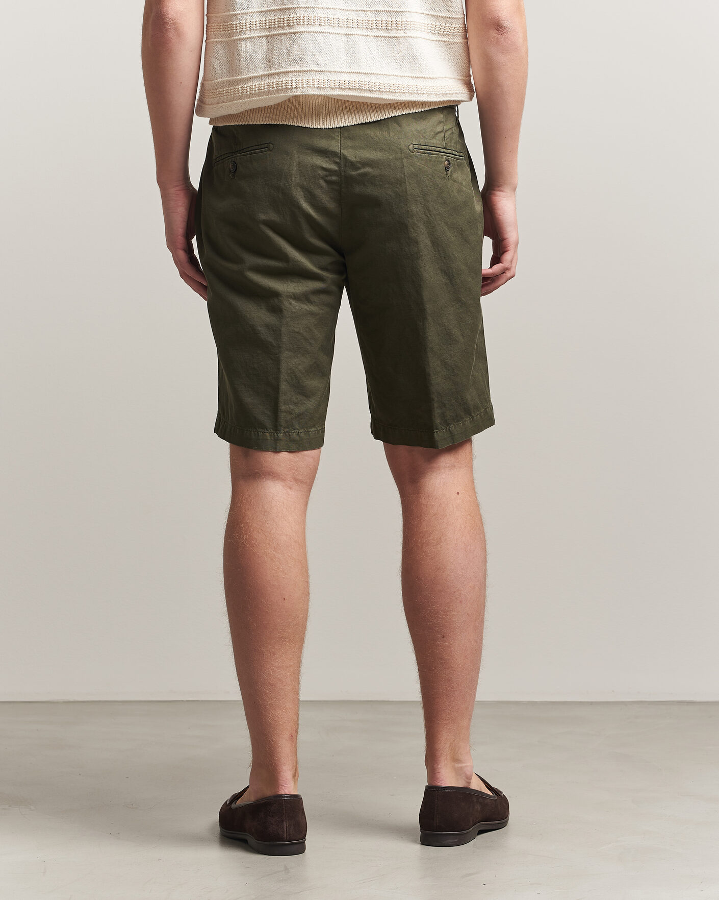 Herre | Shorts | Briglia 1949 | Cotton/Linen Drawstring Shorts Olive