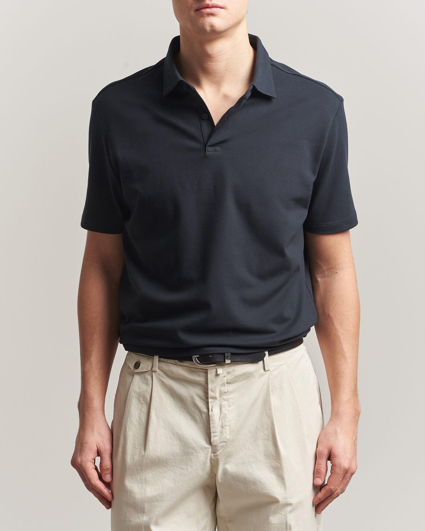 Herre | Pikéer | Charles Tyrwhitt | Smart Stretch Pique Polo Black