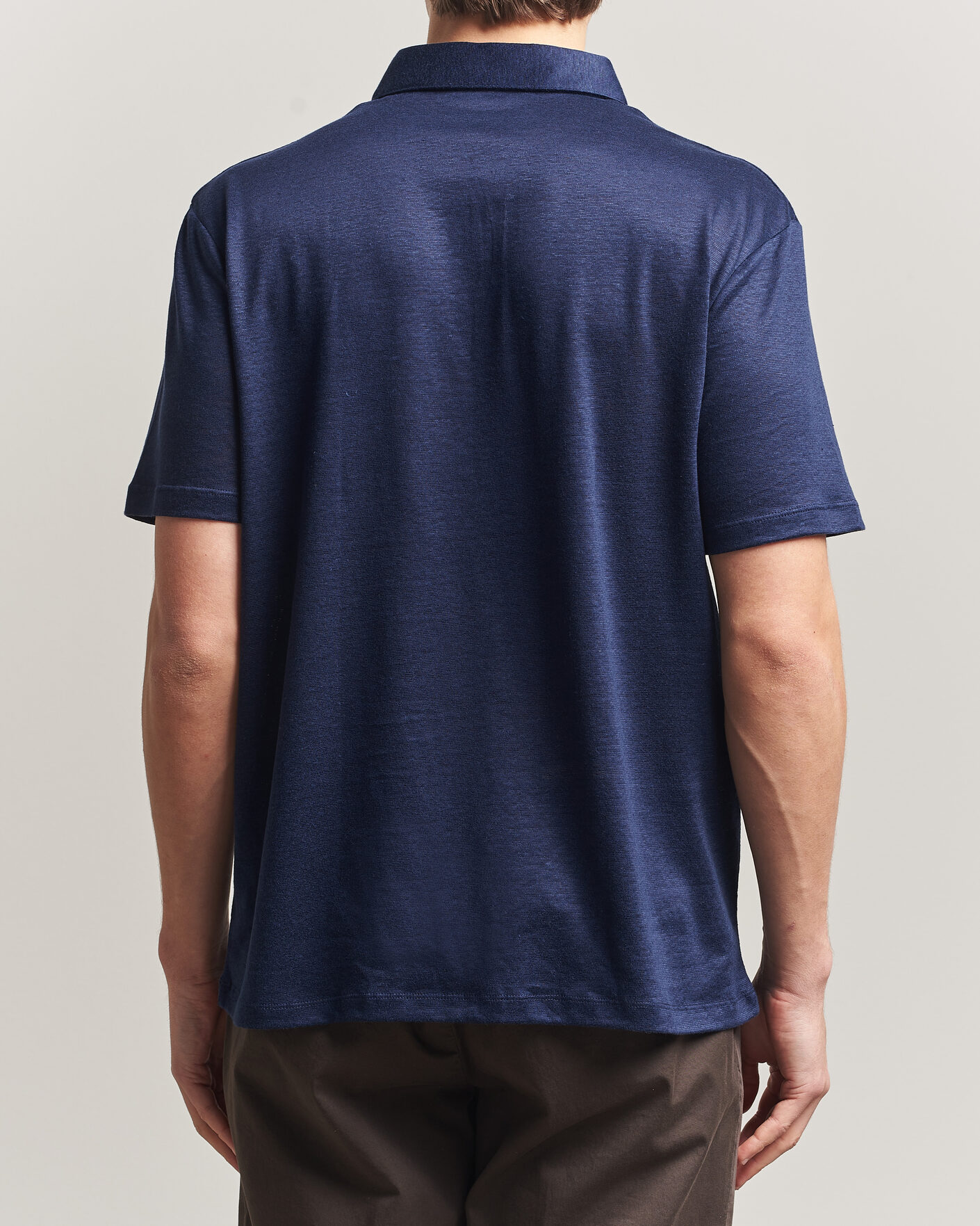 Herre | Pikéer | Charles Tyrwhitt | Short Sleeve Linen Polo Navy