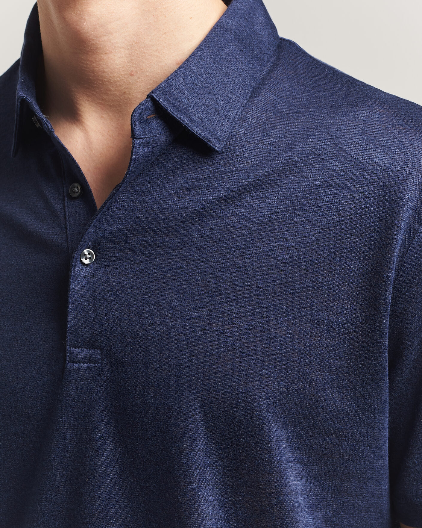 Herre | Pikéer | Charles Tyrwhitt | Short Sleeve Linen Polo Navy