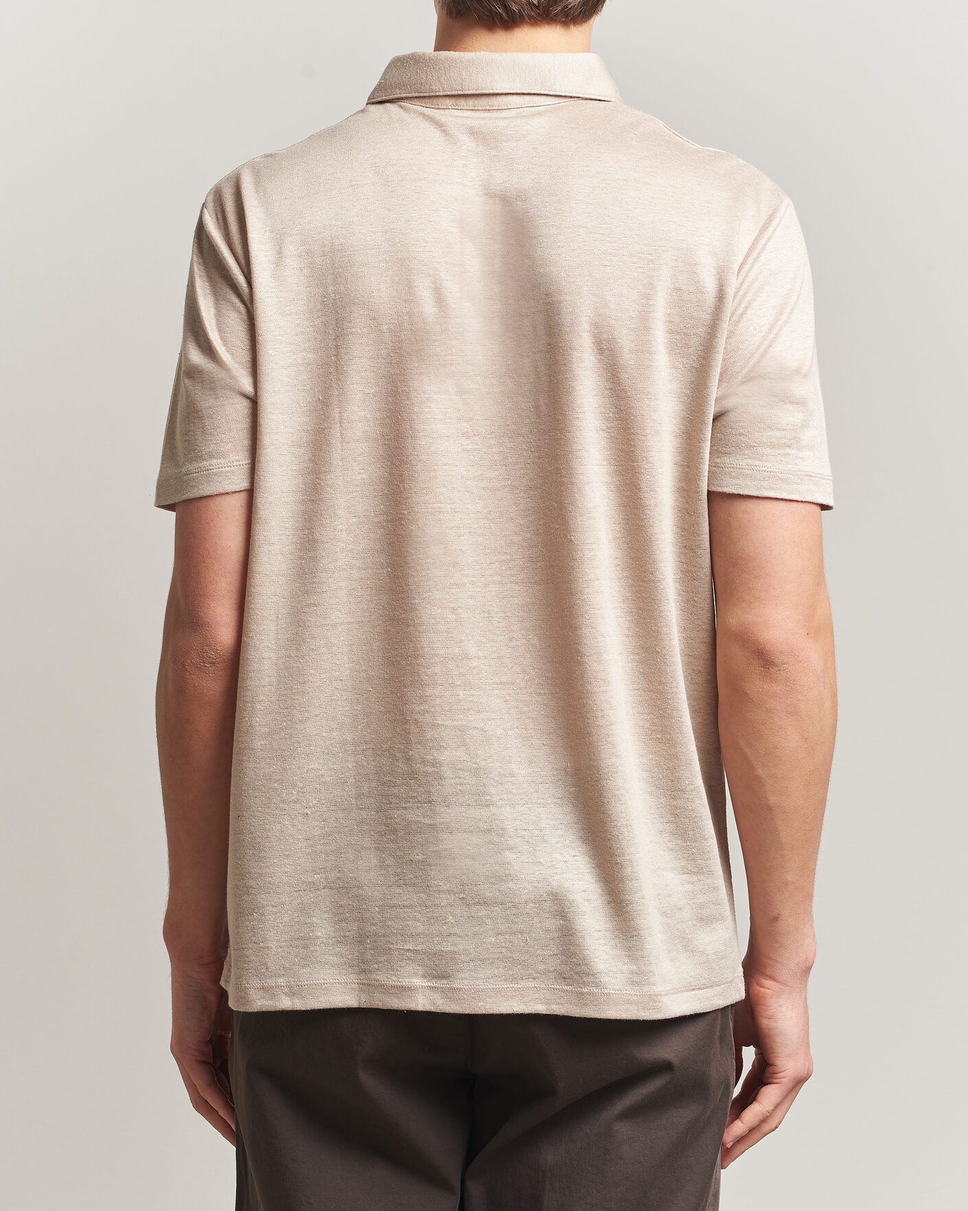 Herre | Pikéer | Charles Tyrwhitt | Short Sleeve Linen Polo Oatmeal