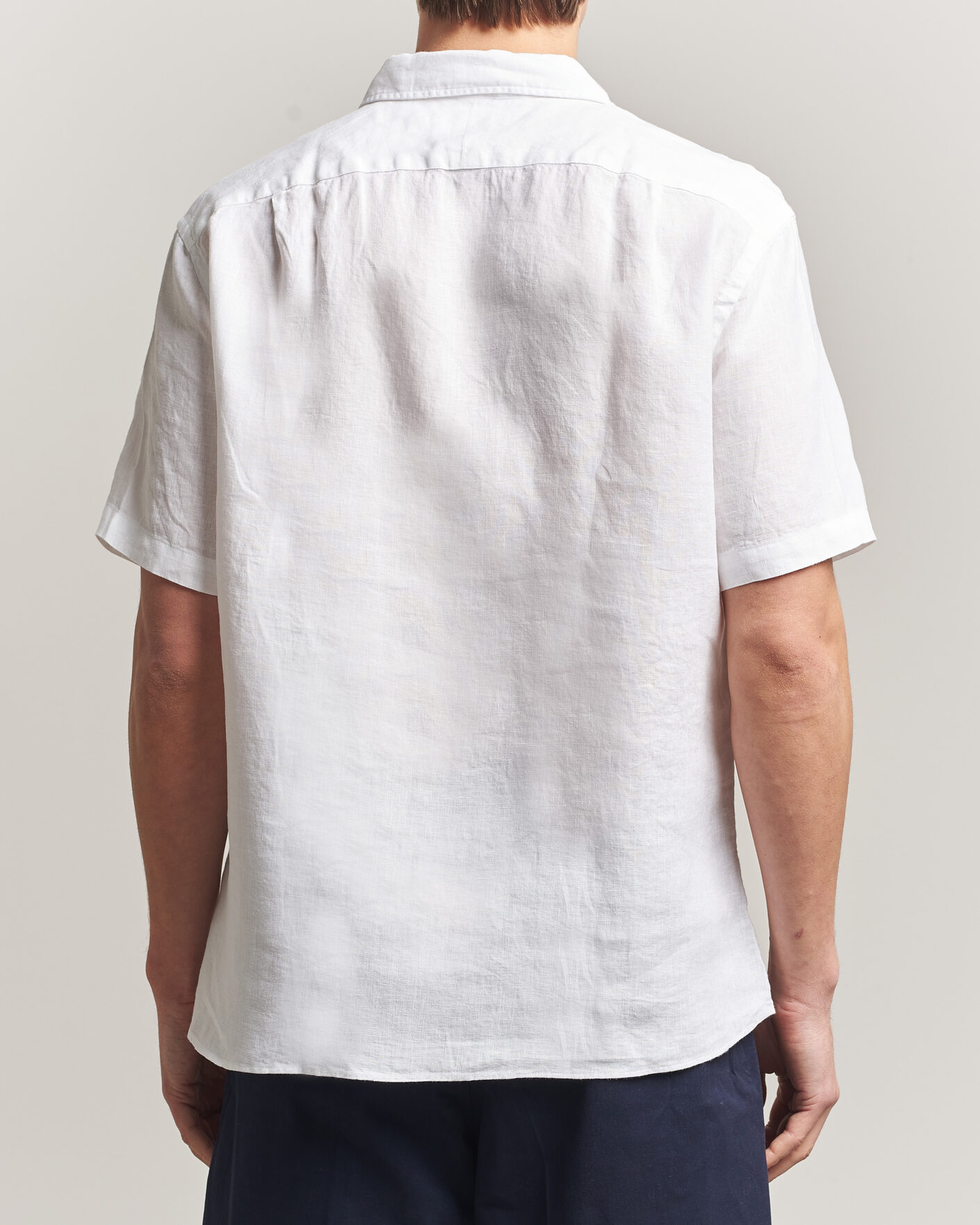 Herre | Skjorter | Charles Tyrwhitt | Pure Linen Short Sleeve Slim Fit Shirt White