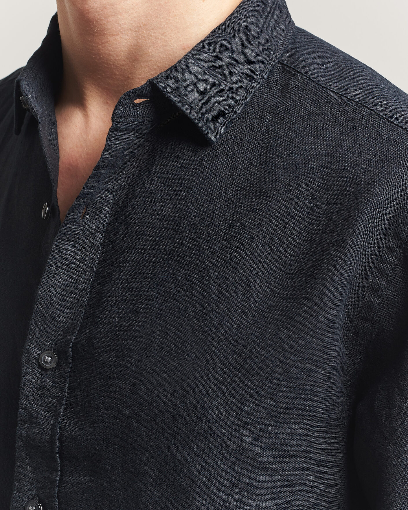 Herre | Skjorter | Charles Tyrwhitt | Pure Linen Slim Fit Shirt Black