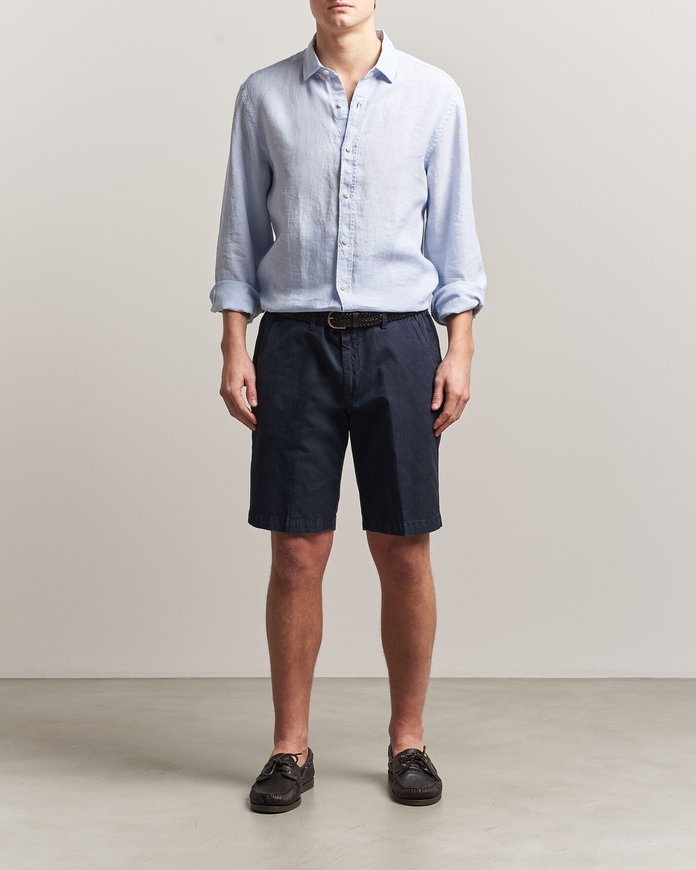 Herre | Skjorter | Charles Tyrwhitt | Pure Linen Slim Fit Shirt Sky Blue