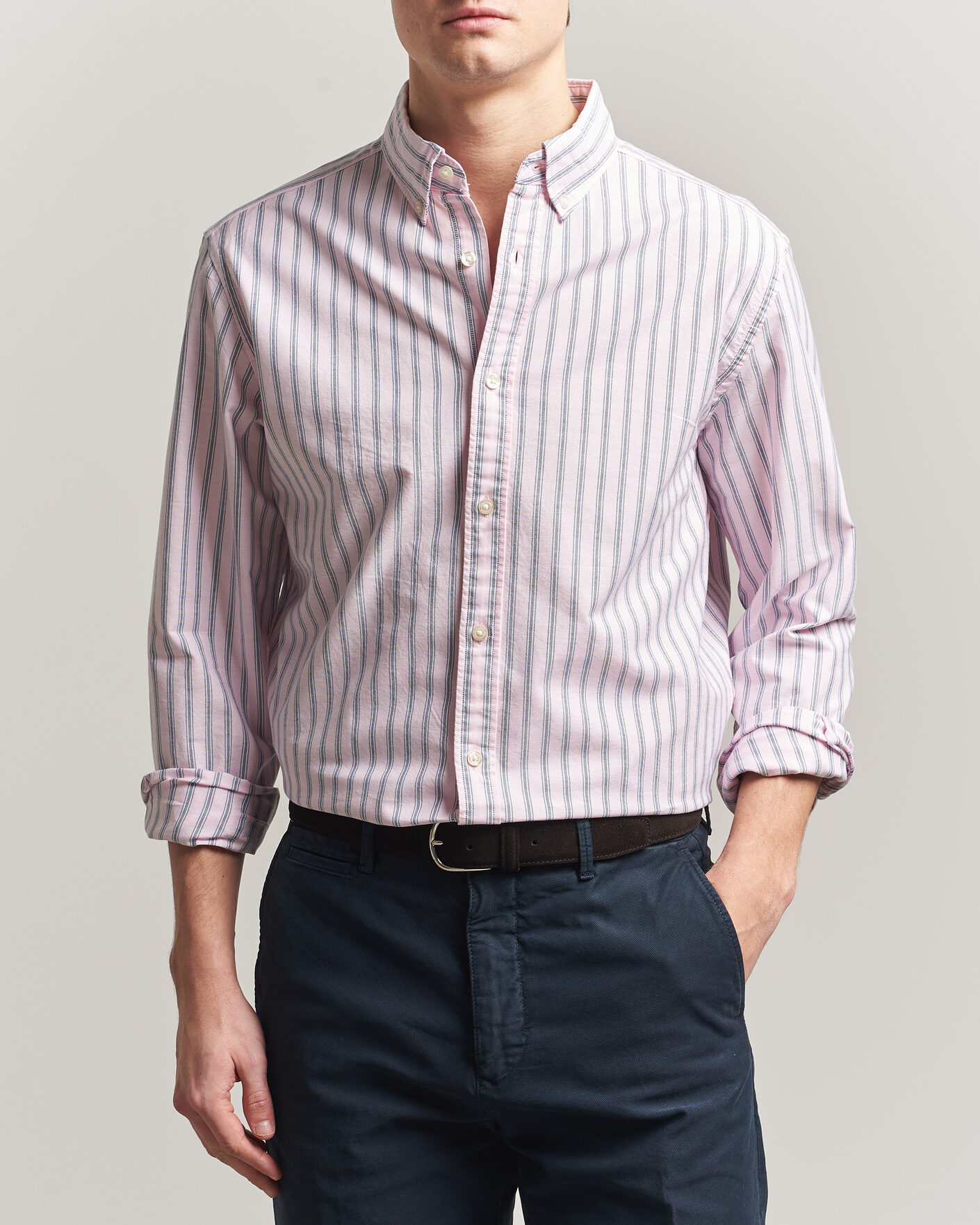 Herre | Skjorter | Charles Tyrwhitt | Button Down Stretch Oxford Shirt Light Pink