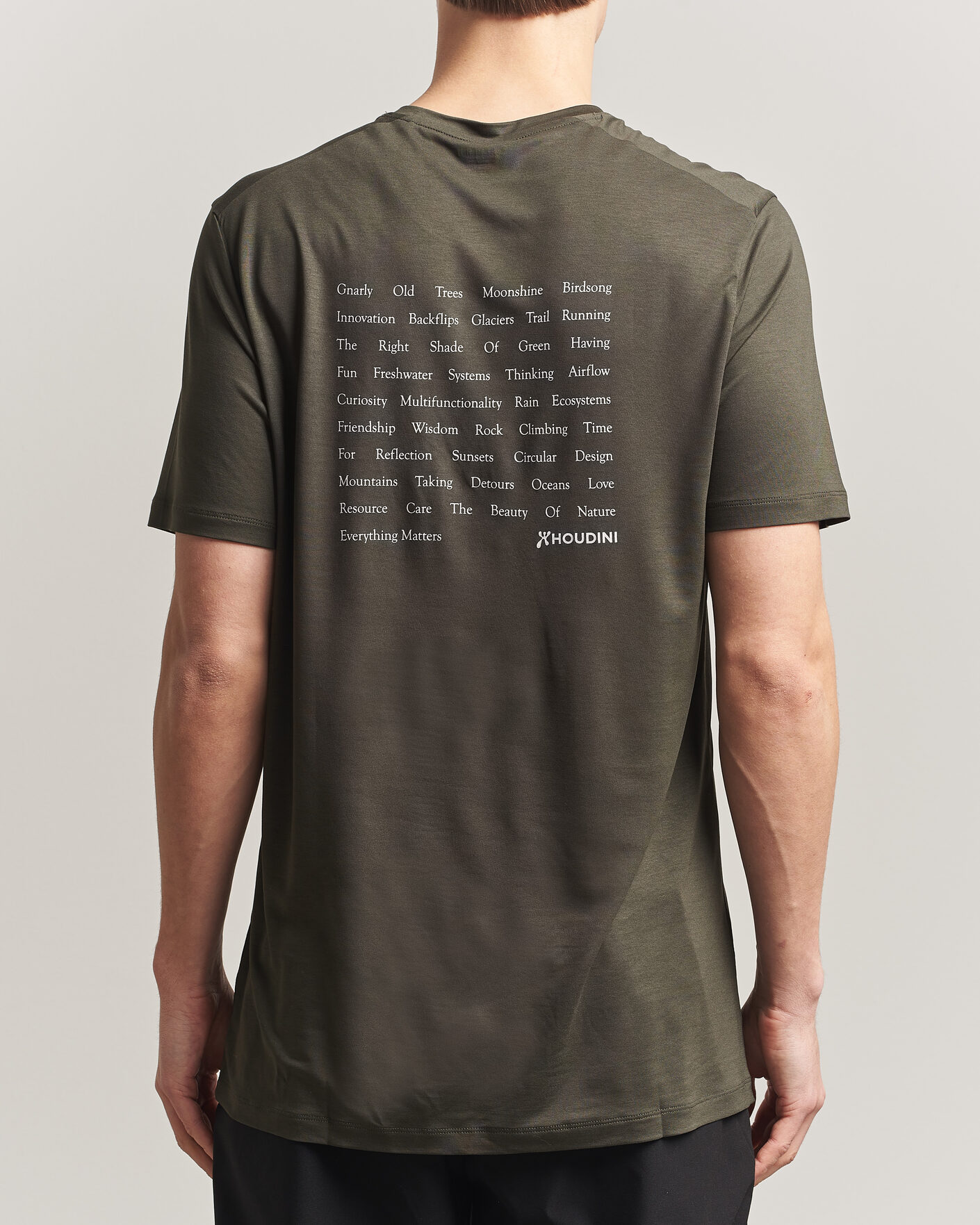 Herre | T-Shirts | Houdini | Tree Message T-Shirt Green Illusion