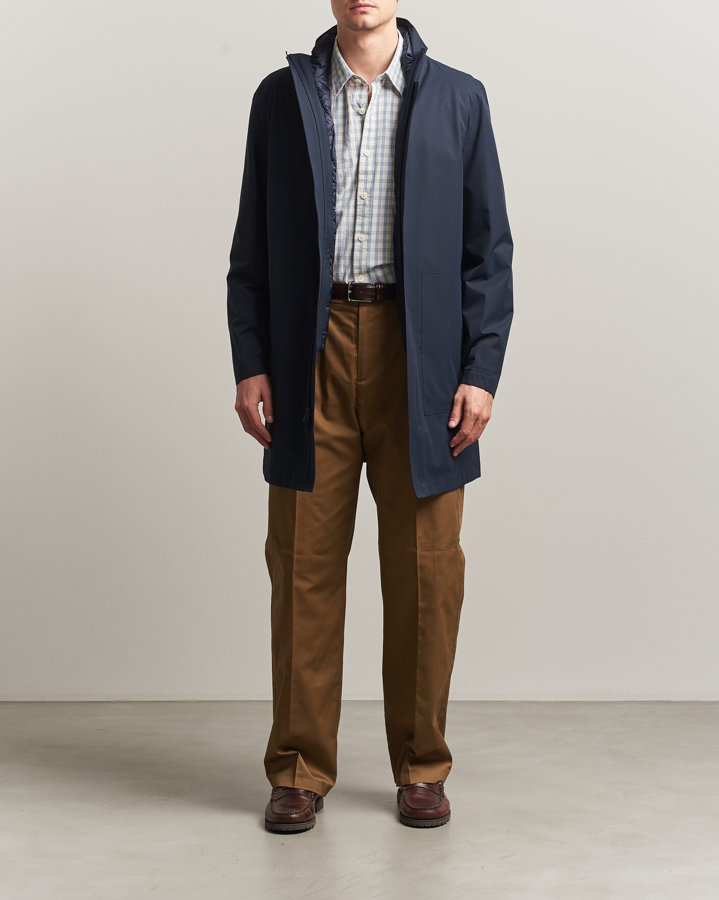 Herre | Jakker | Woolrich | Two Layer 2 in 1 Carcoat Melton Blue