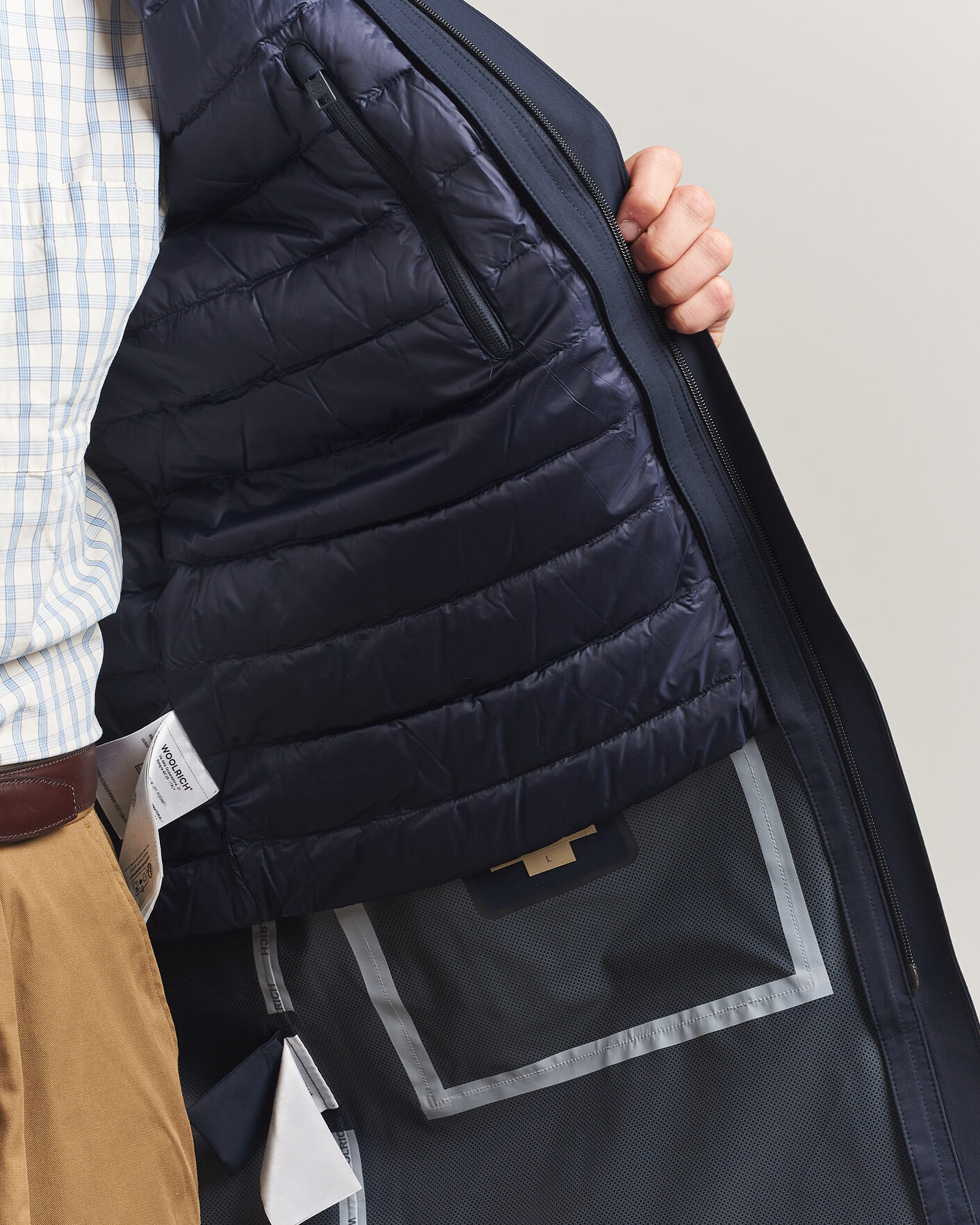 Herre | Jakker | Woolrich | Two Layer 2 in 1 Carcoat Melton Blue