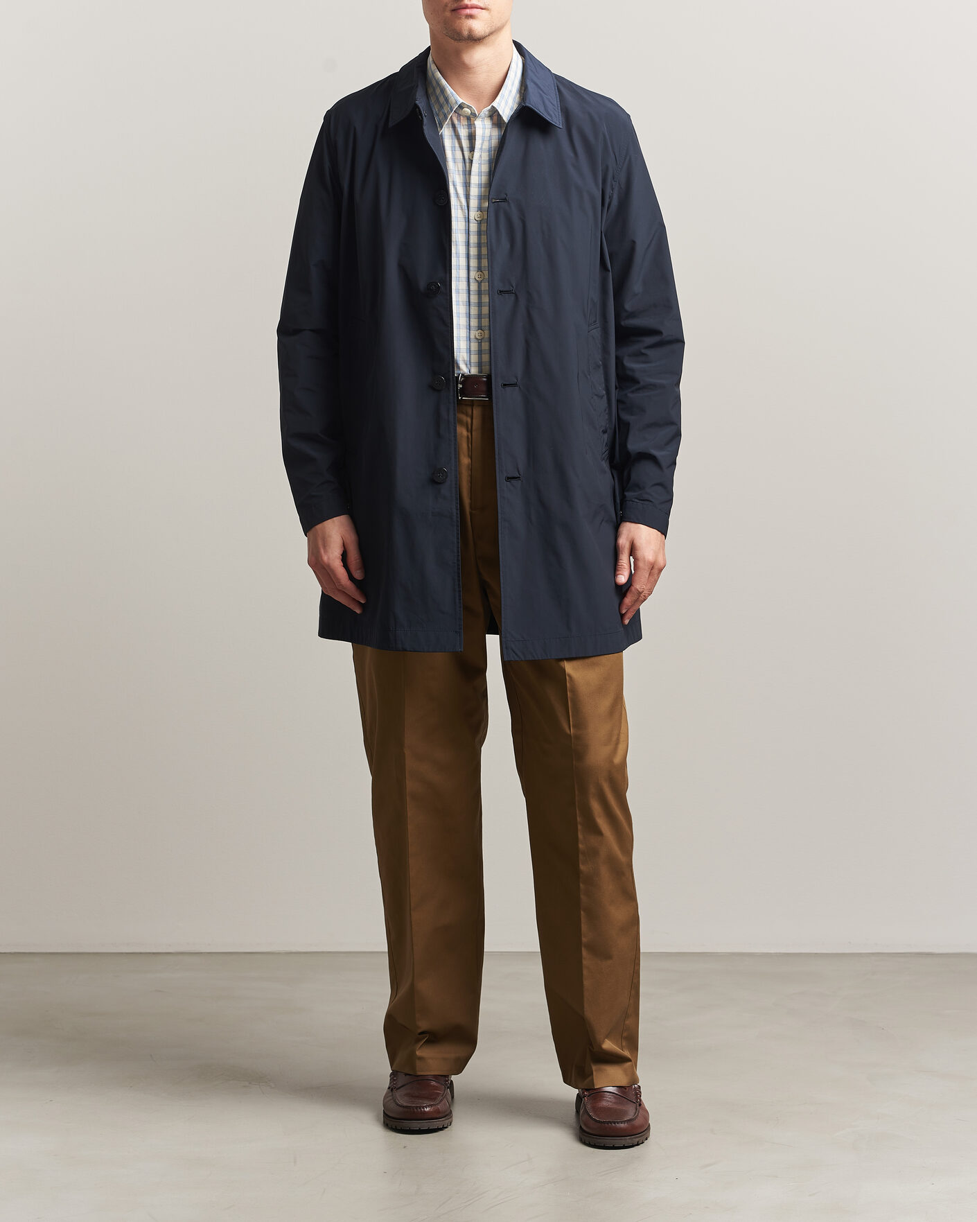 Herre | Jakker | Woolrich | Urban Nylon Water Repelent Carcoat Melton Blue