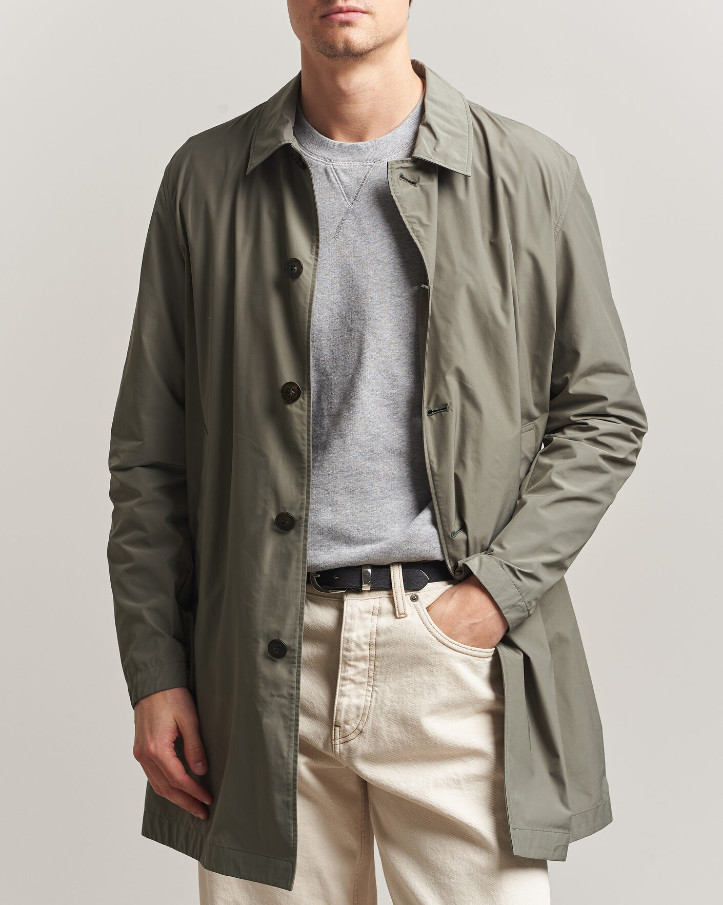 Herre | Jakker | Woolrich | Urban Nylon Water Repelent Carcoat Smokey Olive