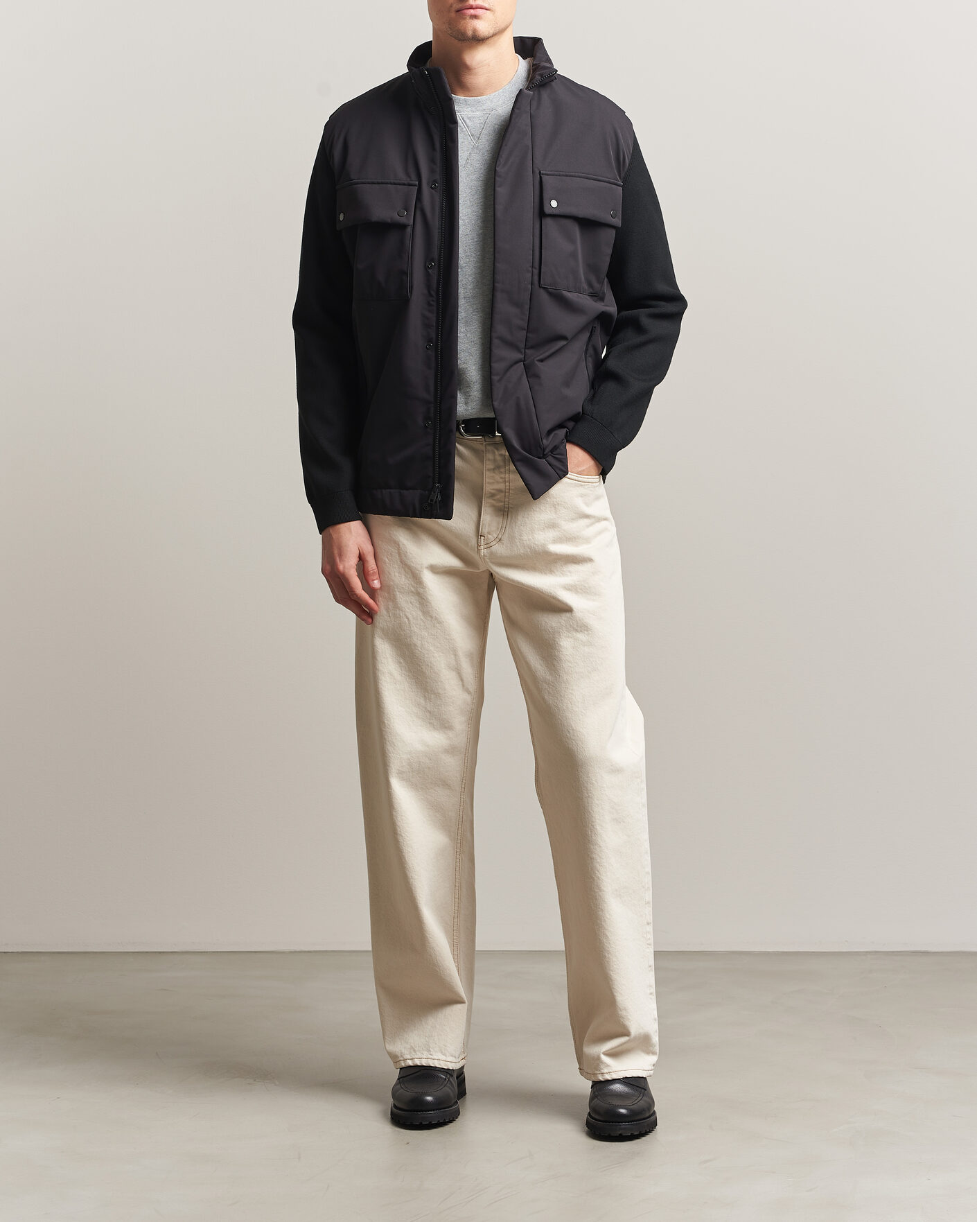 Herre | Jakker | Woolrich | Two Layers Hybrid Jacket Black