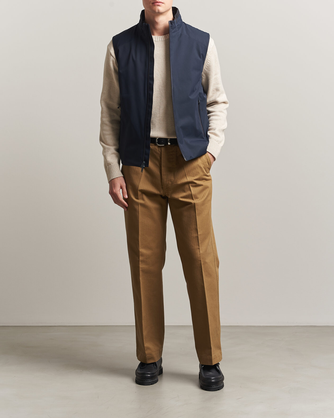 Herre | Vester | Woolrich | Two Layer Sailing Vest Melton Blue